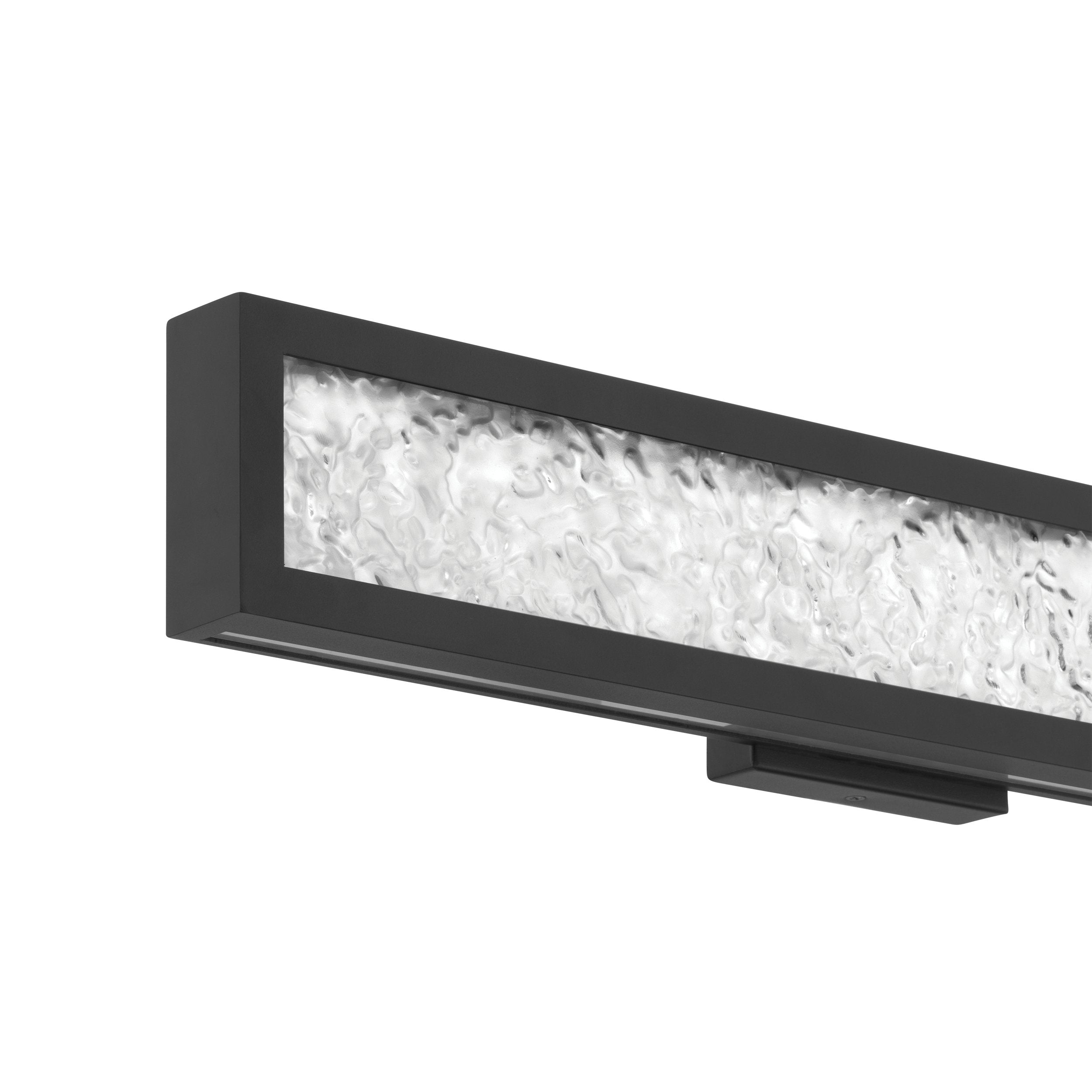 Courtney 24-inch Textured Black 5CCT LED Vanity Light with Clear Water Glass
