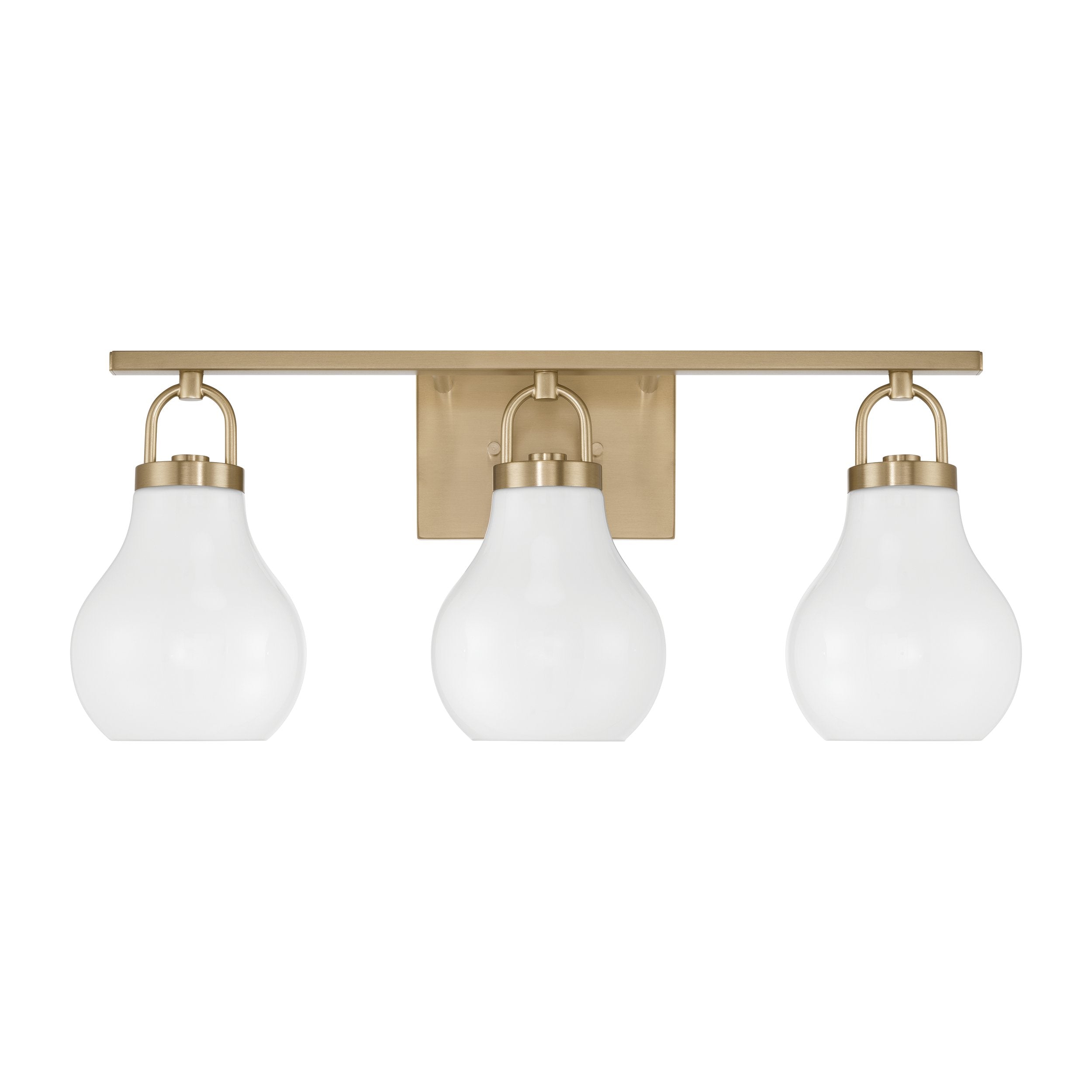 Mansfield 24-inch 3-light Champagne Gold Vanity Light with Opal Glass Shades