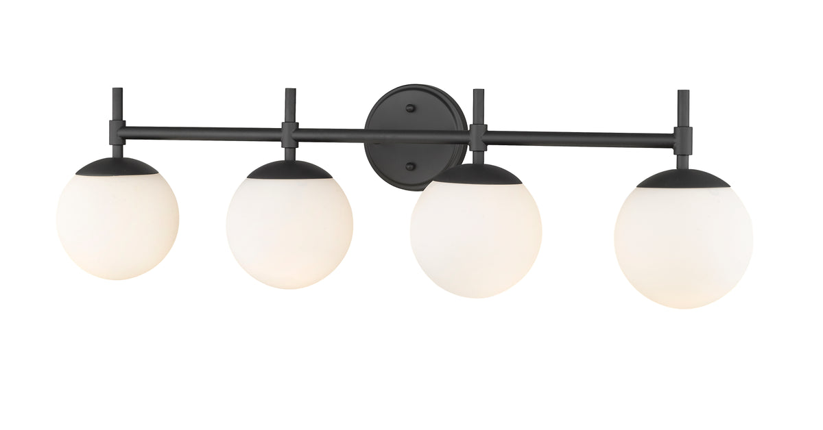 33'' Matte Black 4 Light Bath Vanity