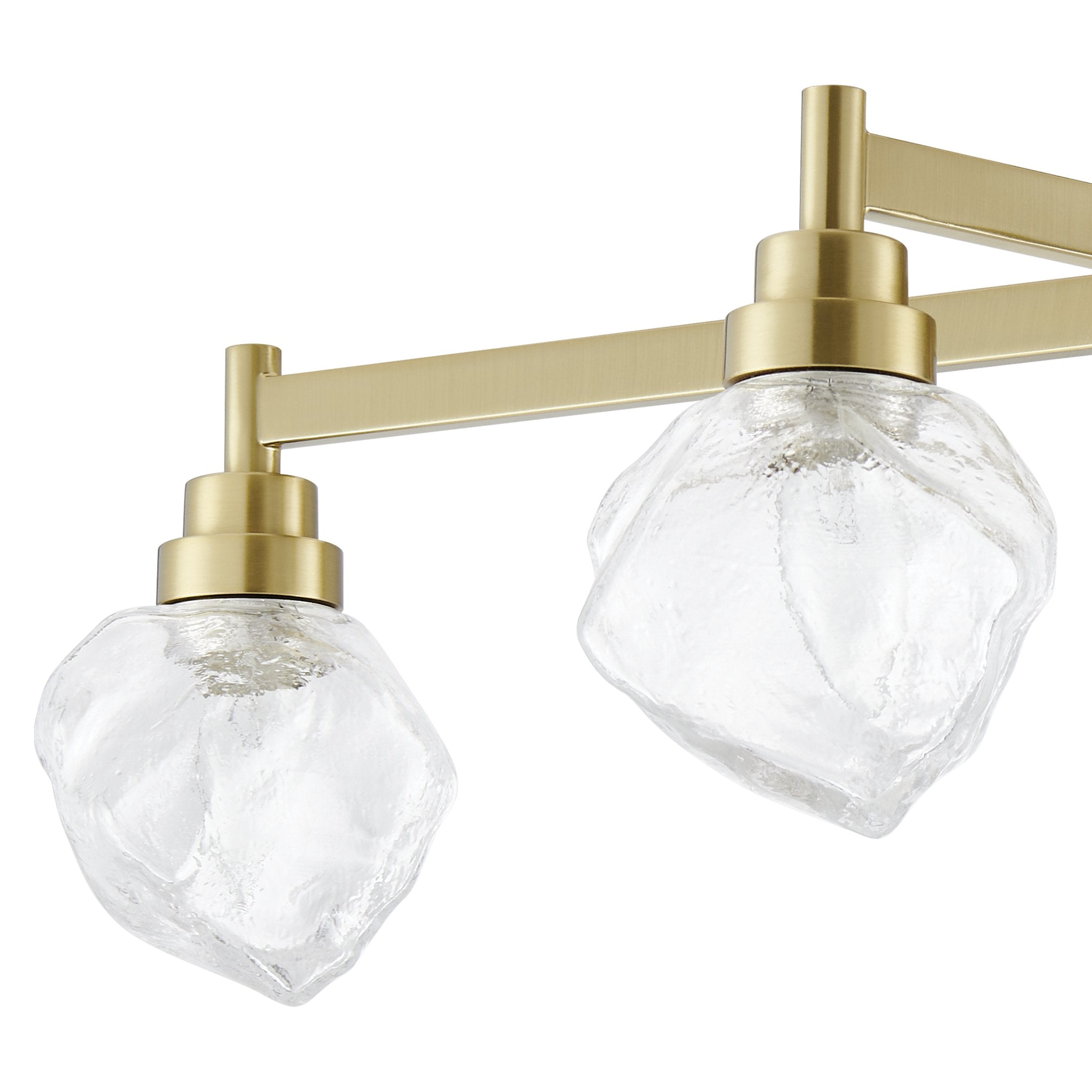 Lillyanna 26-inch 5-light Brushed Gold Semi-Flush Mount with Clear Ice Glass Shades