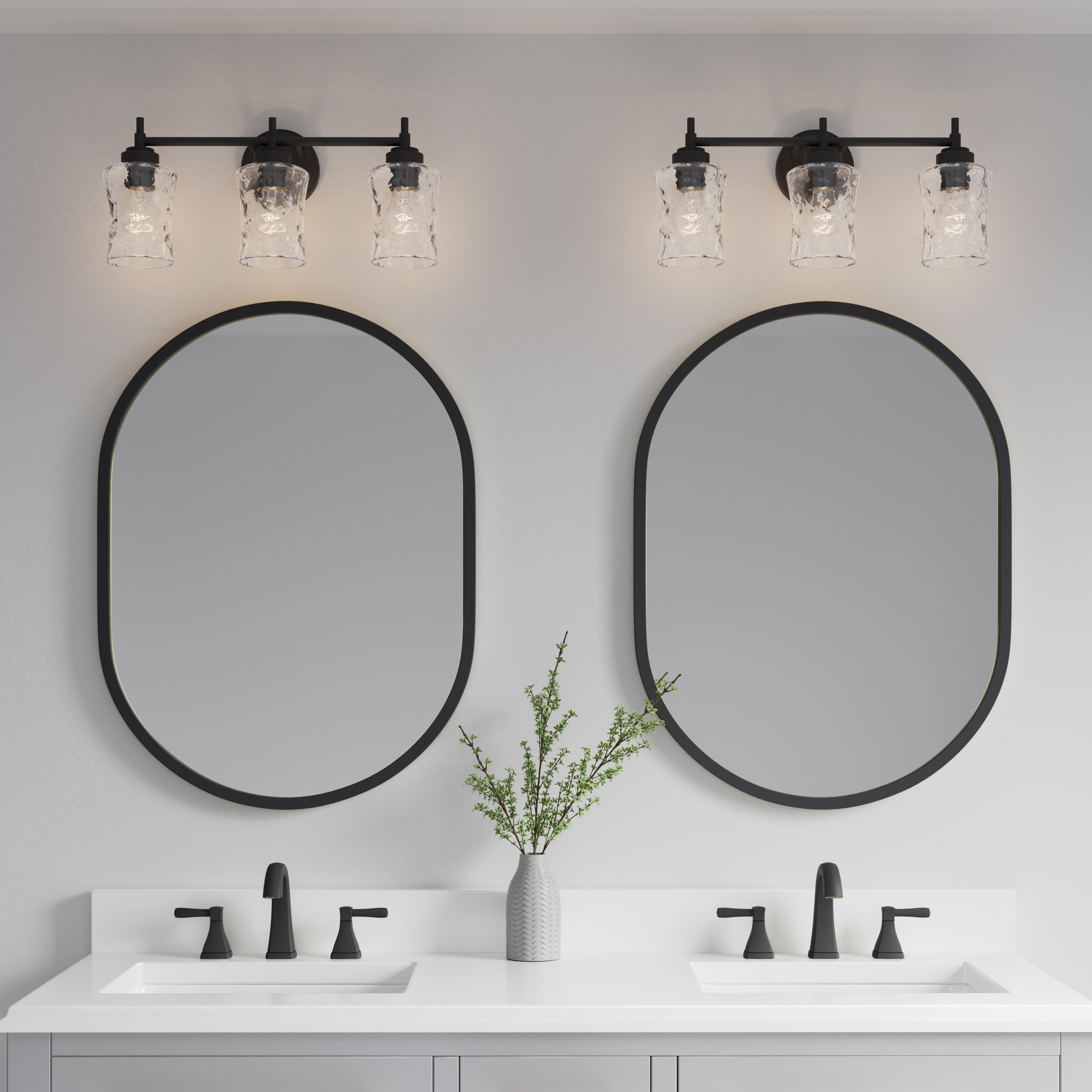 21'' Clarvyn Matte Black 3 Light Bath Vanity