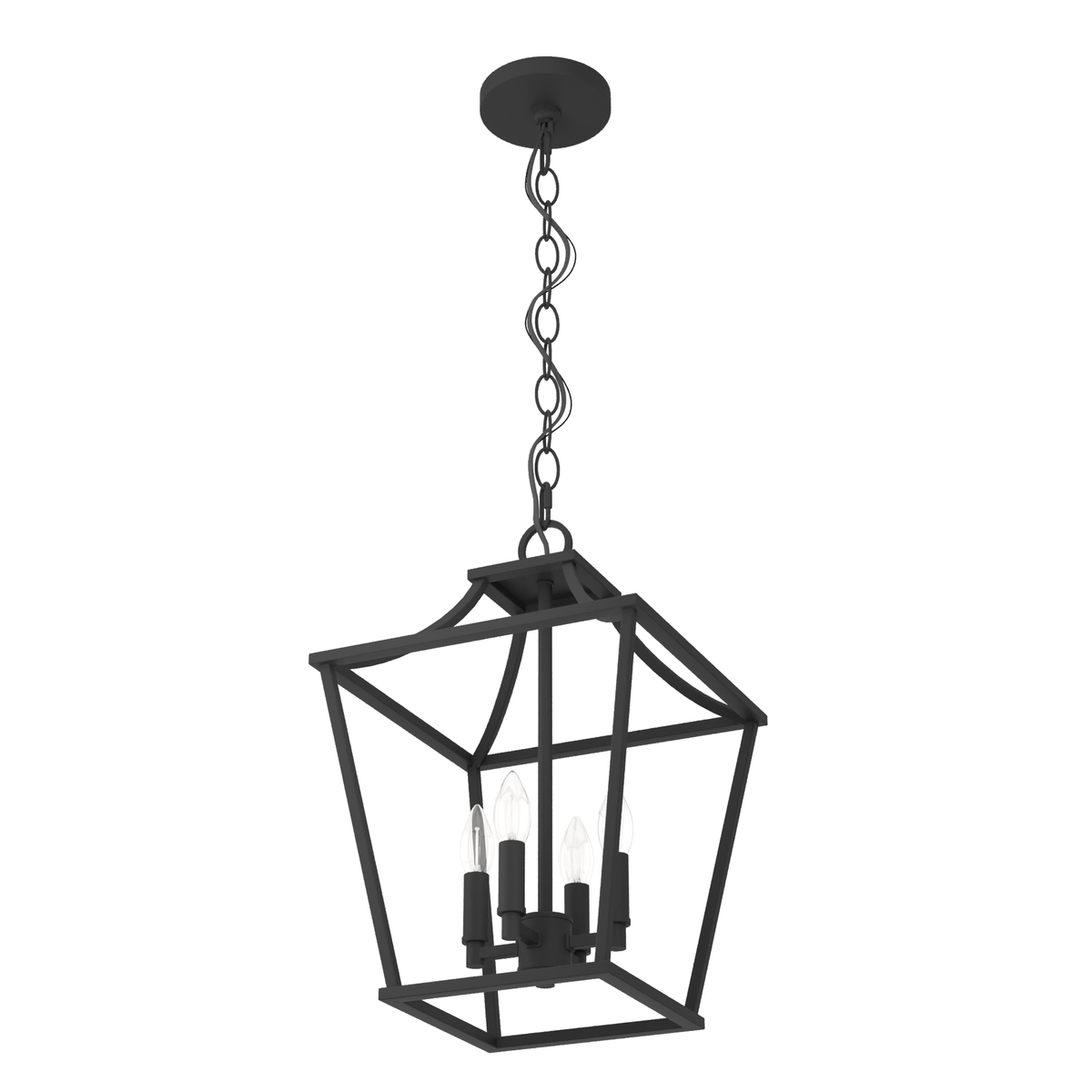Laurel Ridge 12-inch 4-light Natural Black Iron Lantern Pendant