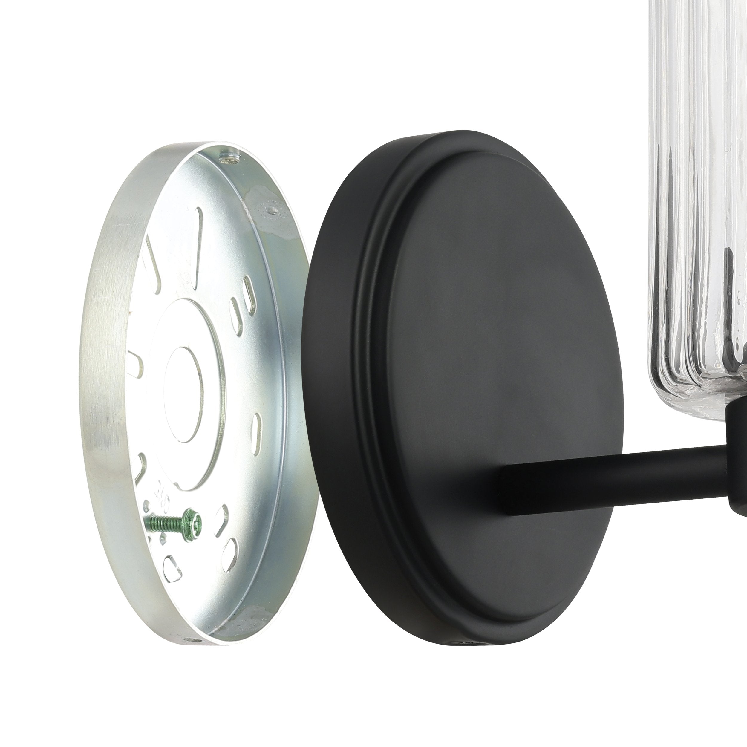 Bedminster 5-inch 1-light Matte Black Vanity Light with Clear Ribbed Glass Shade