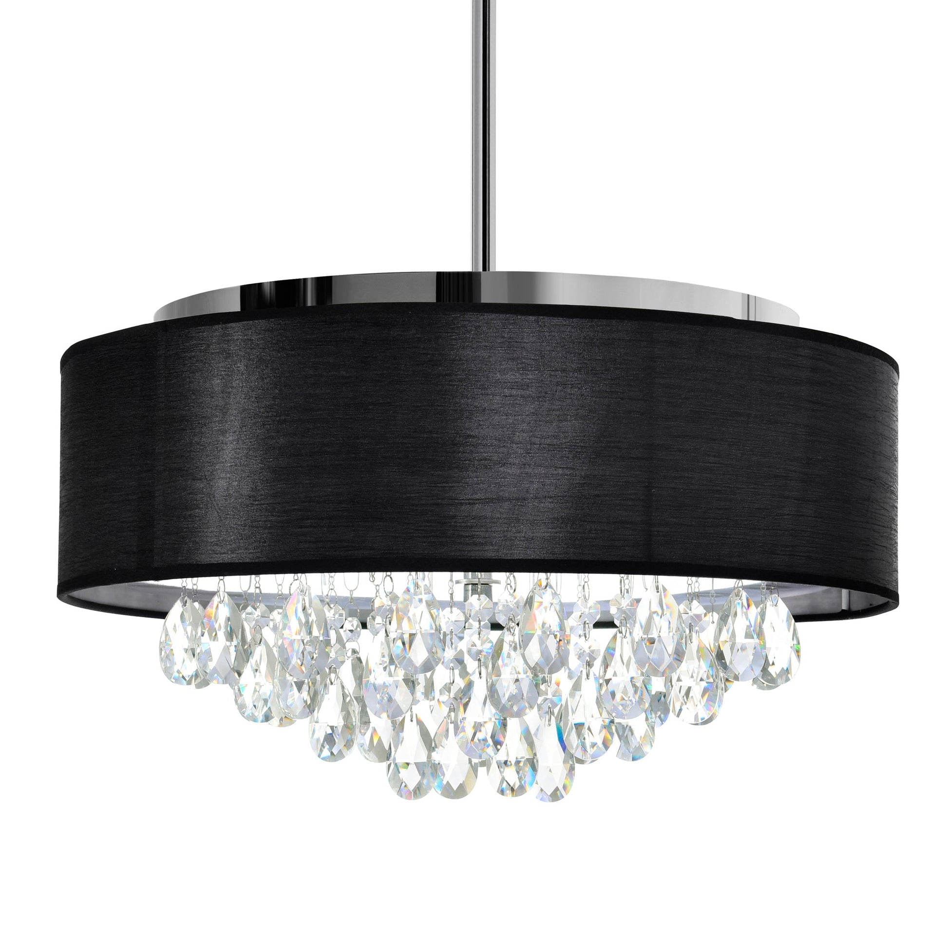 Dash 4 Light Chrome Chandelier with Black Drum Shade