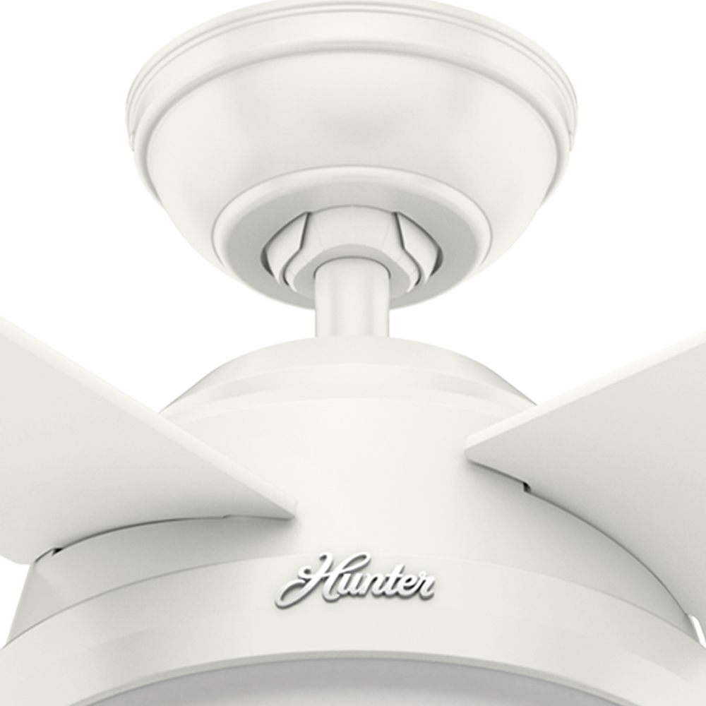 52 inch Dempsey Fresh White Damp Rated Ceiling Fan with LED Light Kit and Handheld Remote