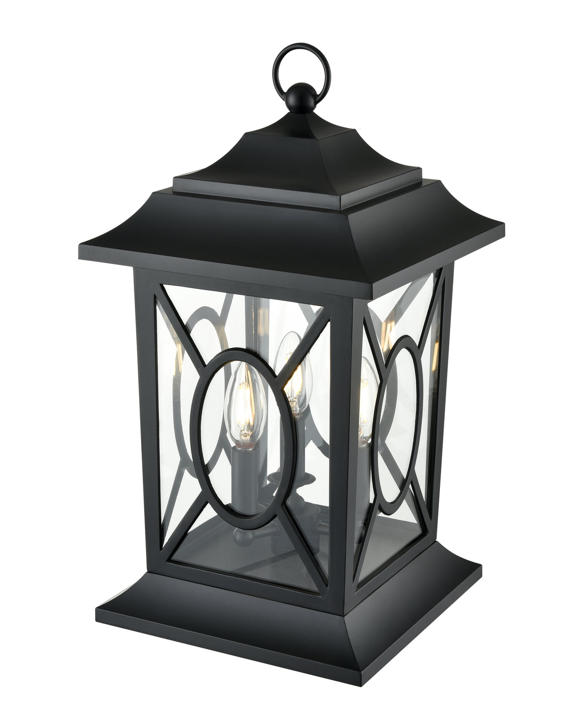 19.75'' Allbert Powder Coated Black 3 Light Post Lantern