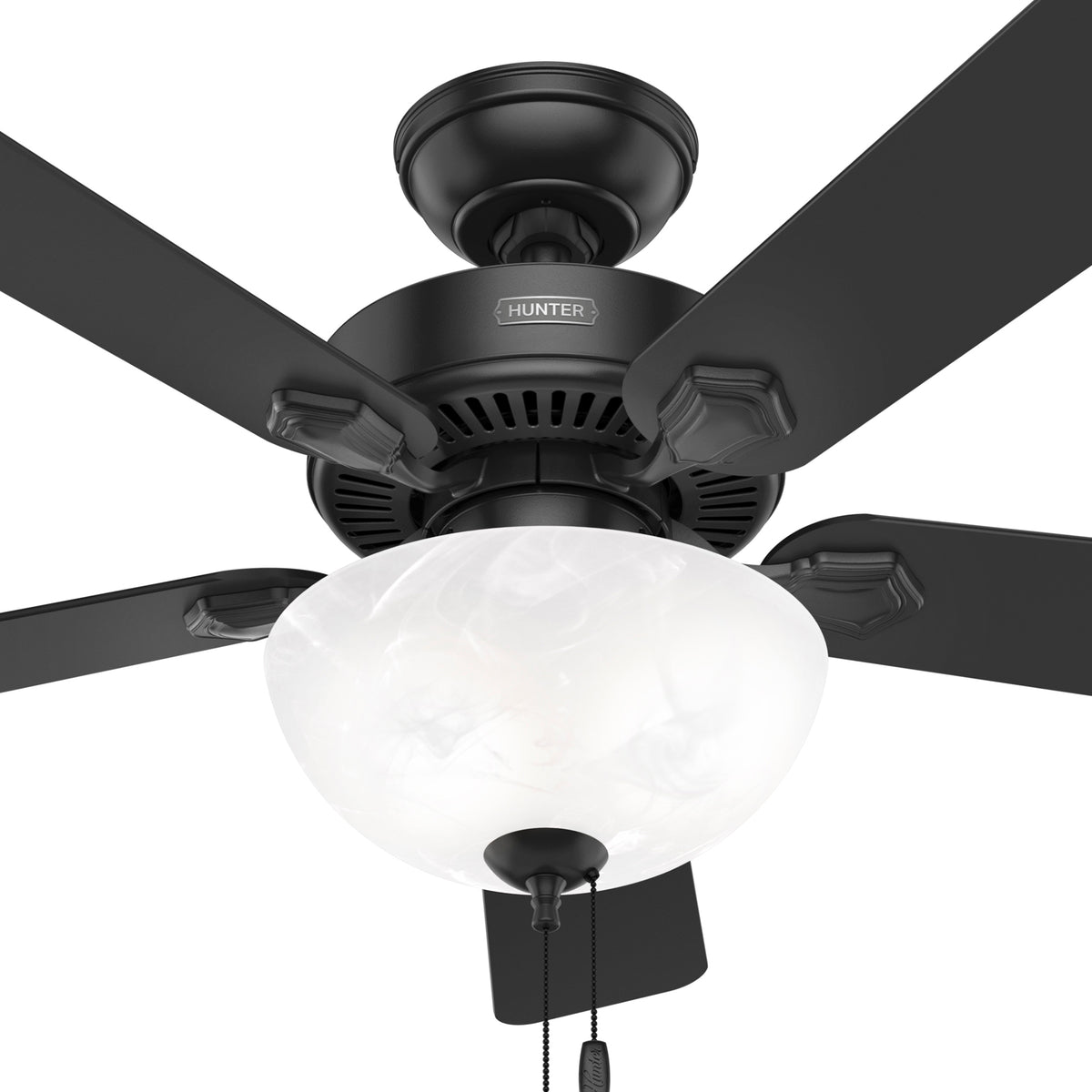 44 inch Swanson ENERGY STAR® Matte Black Ceiling Fan with LED Light Kit and Pull Chain