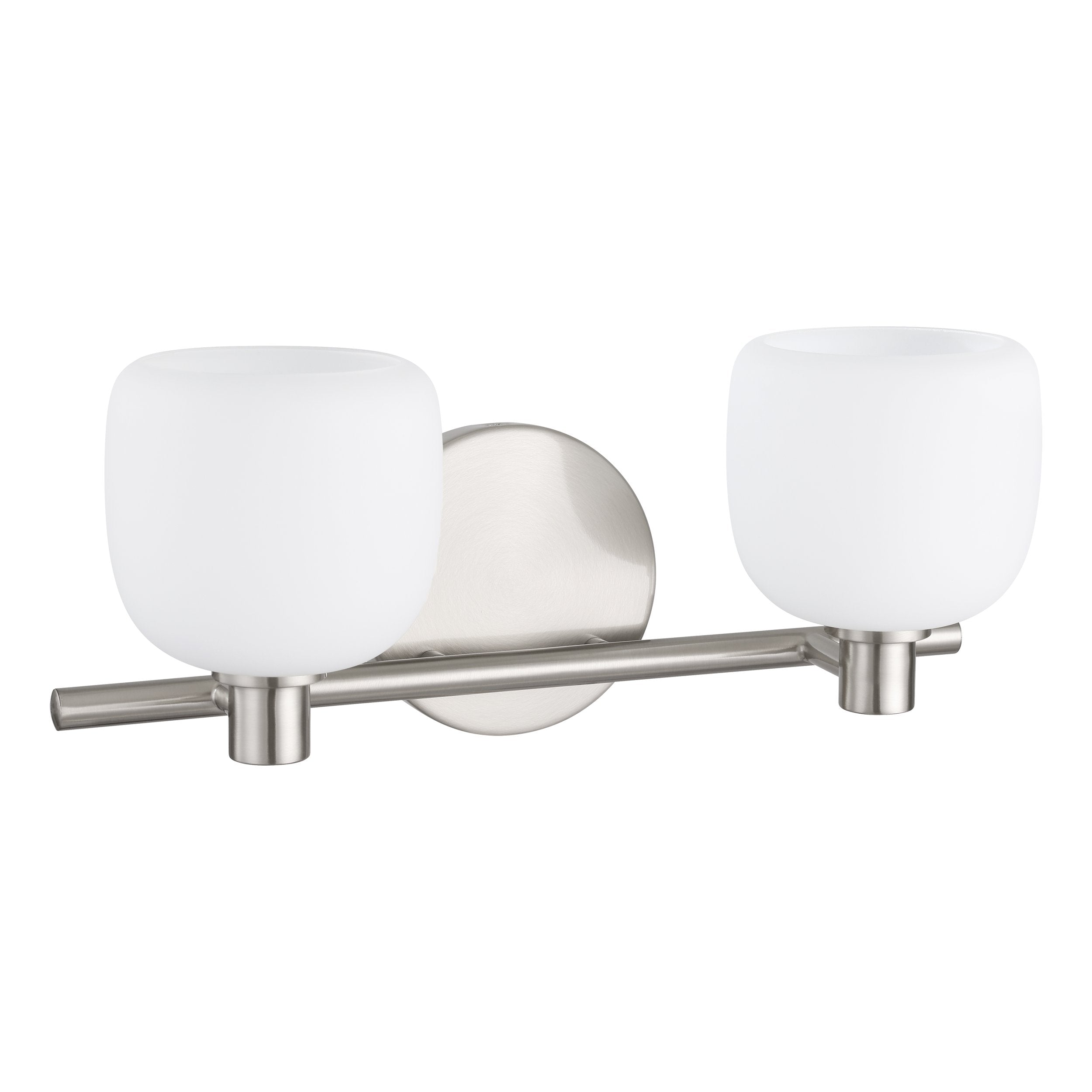 Valentina 15-inch 2-light Brushed Nickel Vanity Light with Etched Opal Glass Shades