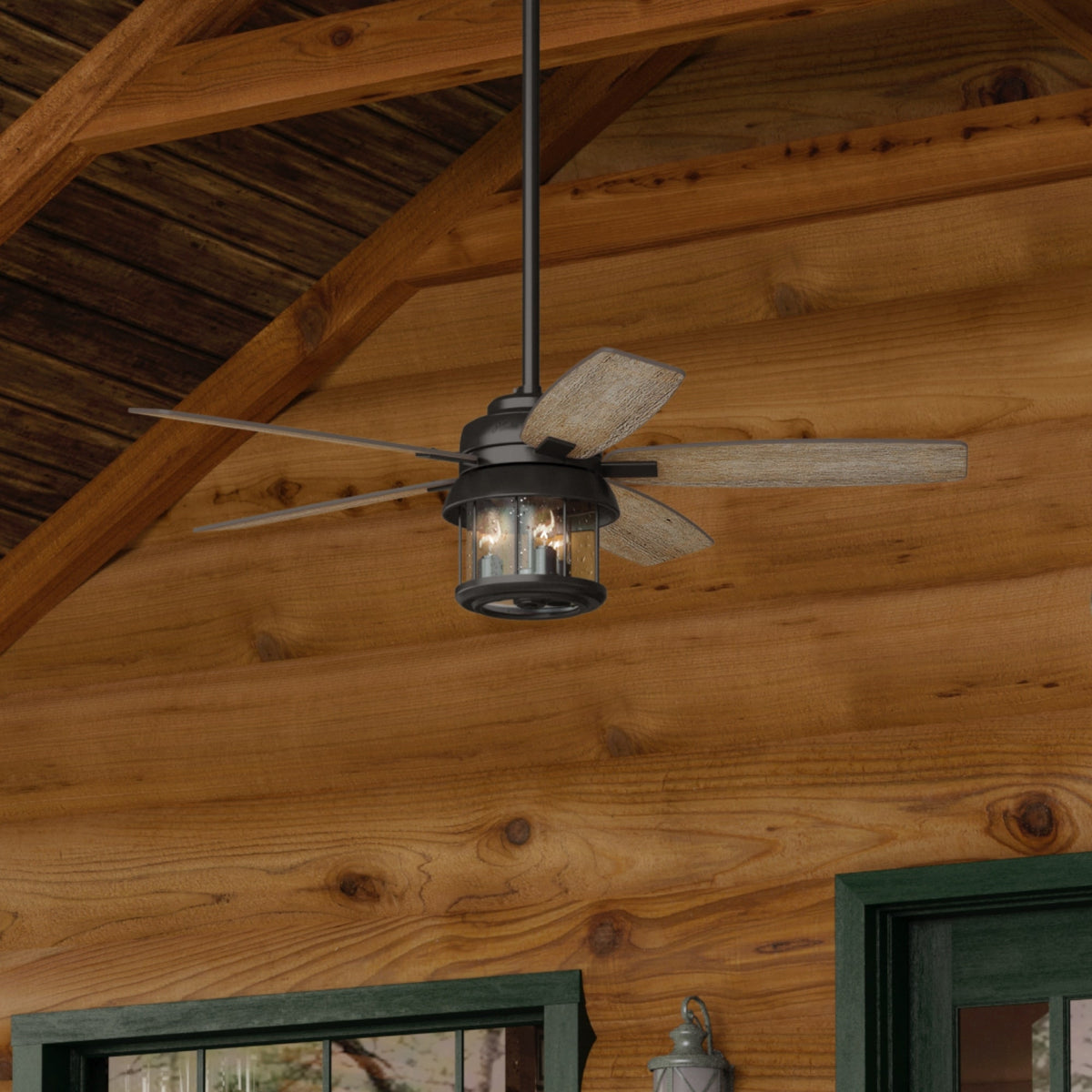 52 inch Coral Bay Noble Bronze Damp Rated Ceiling Fan with LED Light Kit and Handheld Remote