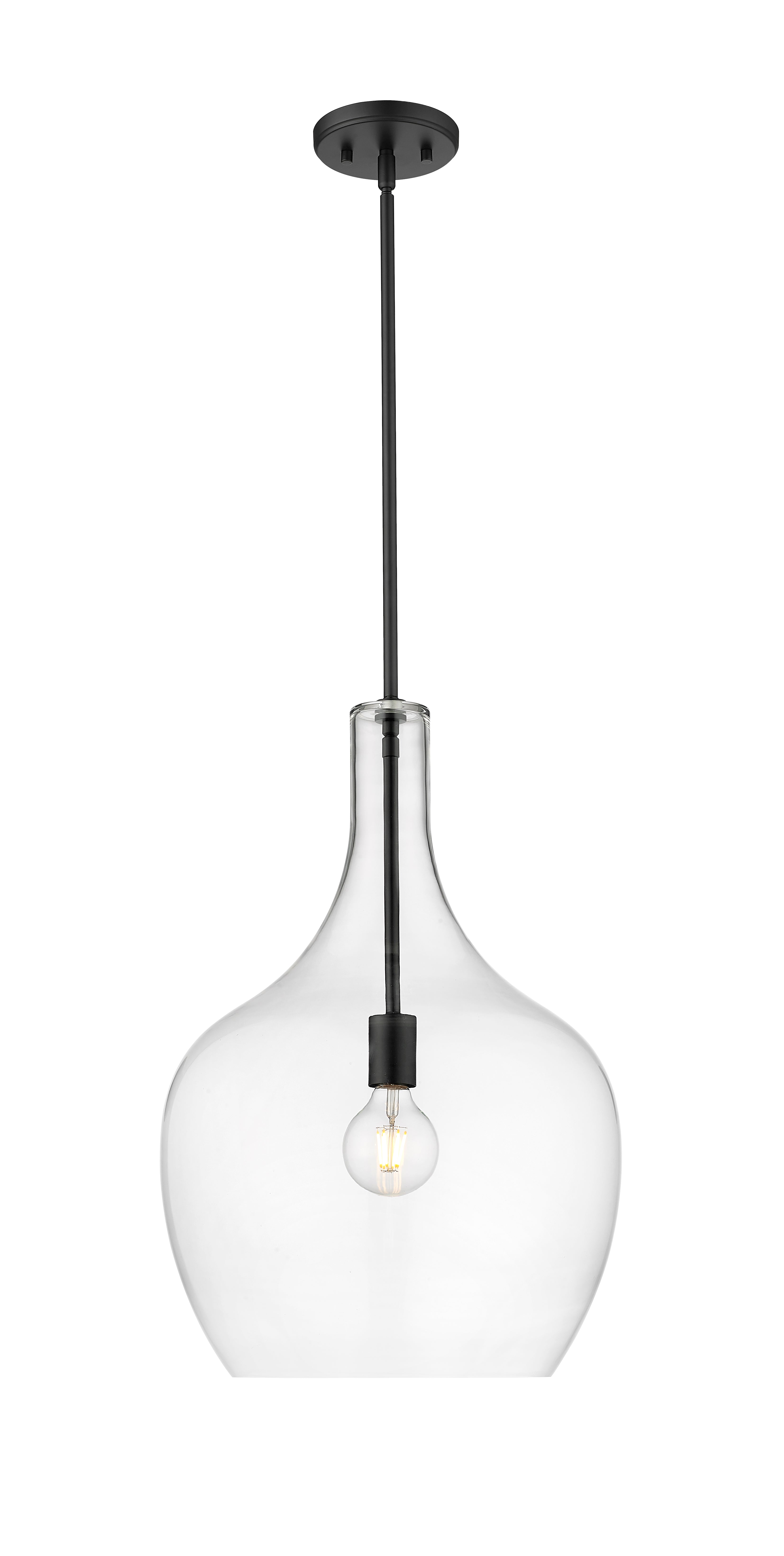 22'' Lamara Matte Black 1 Light Pendant