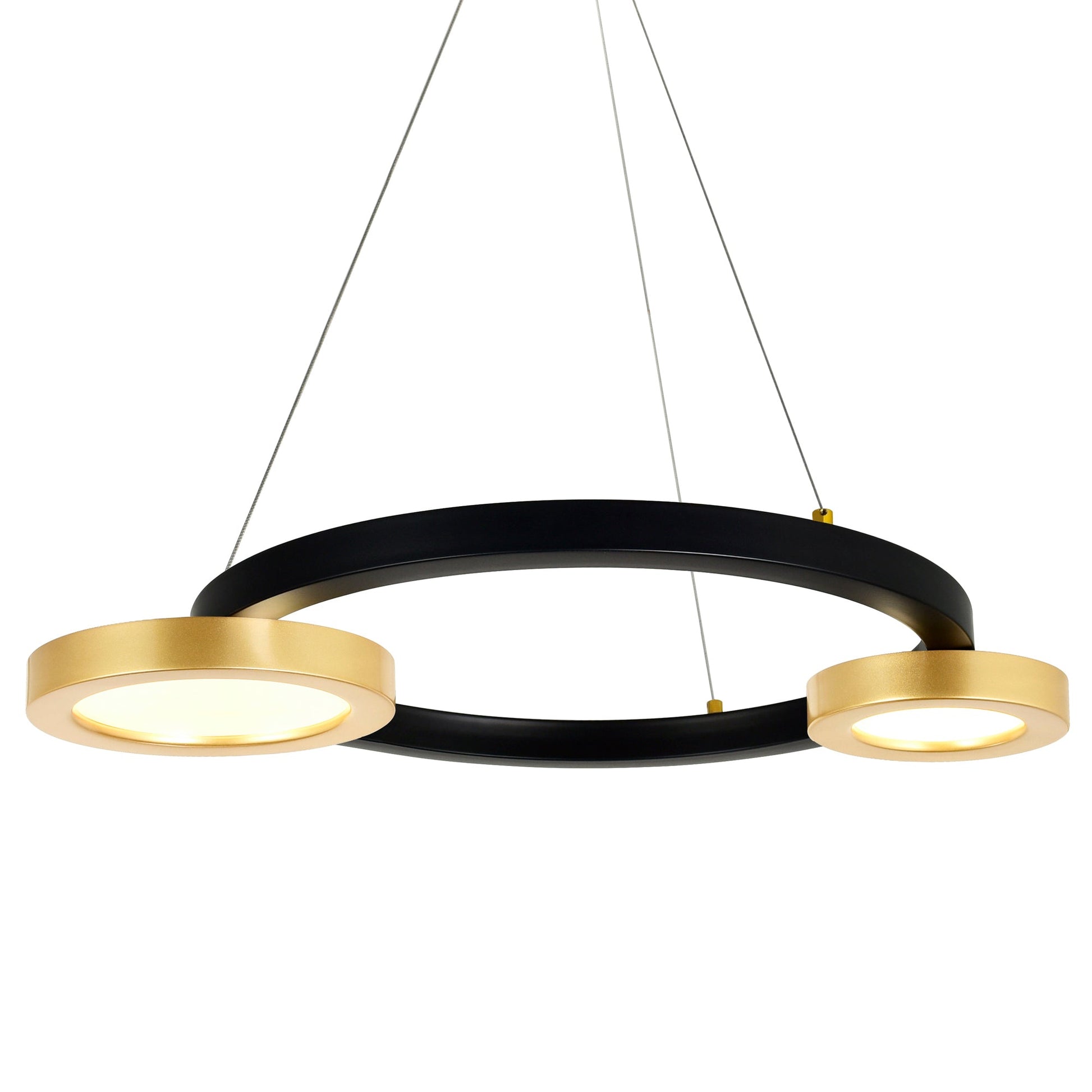 Deux Lunes Integrated LED 20in Black Chandelier