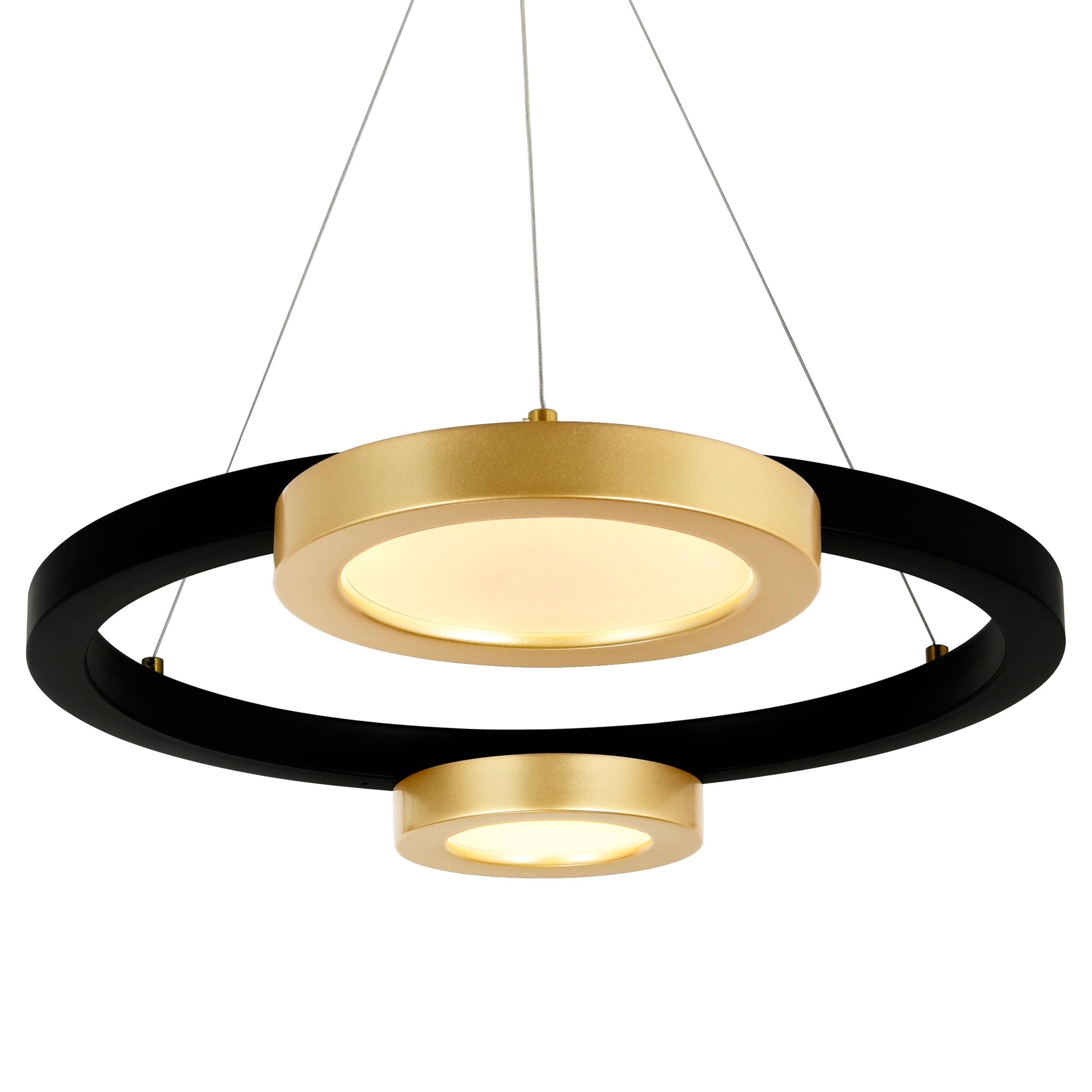 Deux Lunes Integrated LED 20in Black Chandelier
