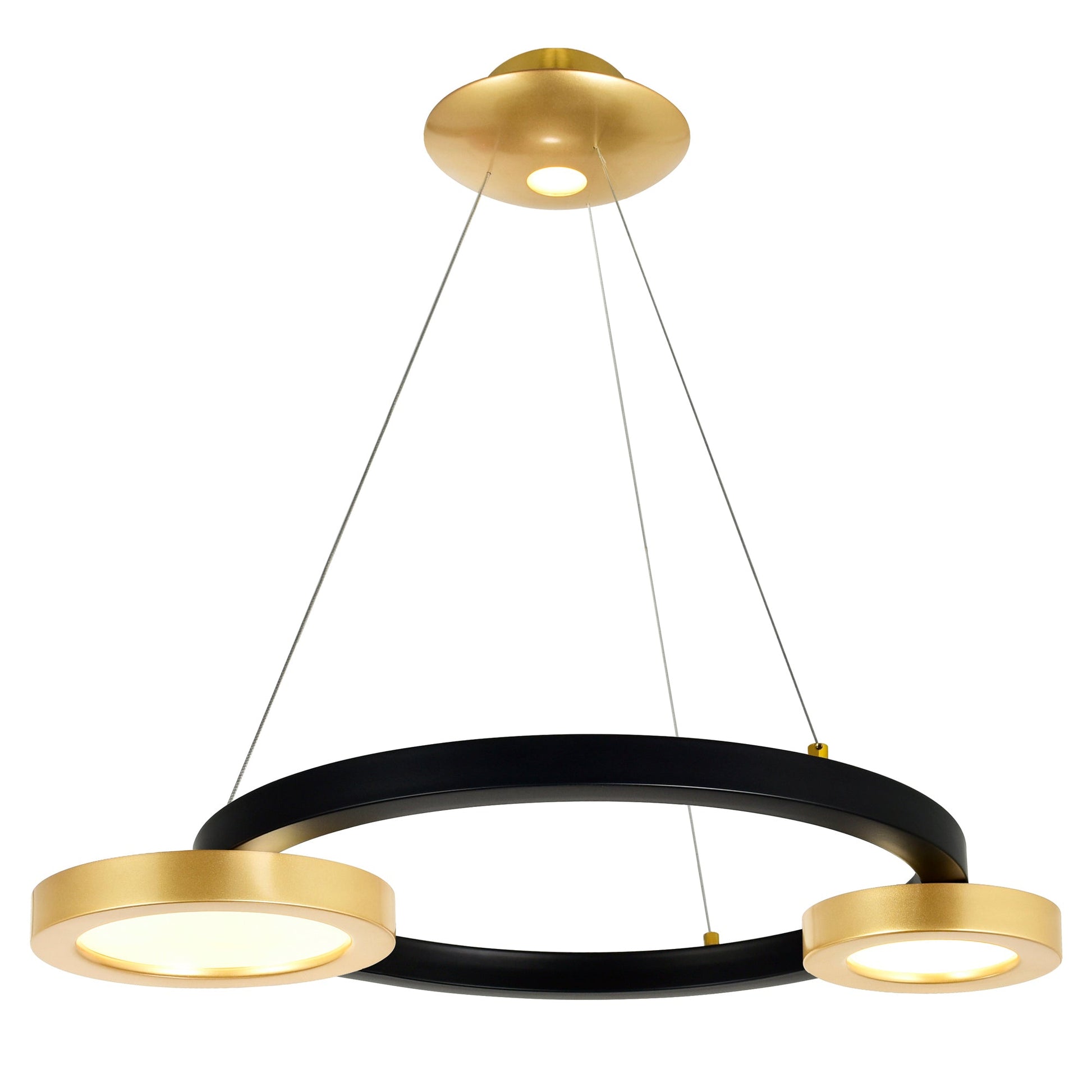 Deux Lunes Integrated LED 20in Black Chandelier
