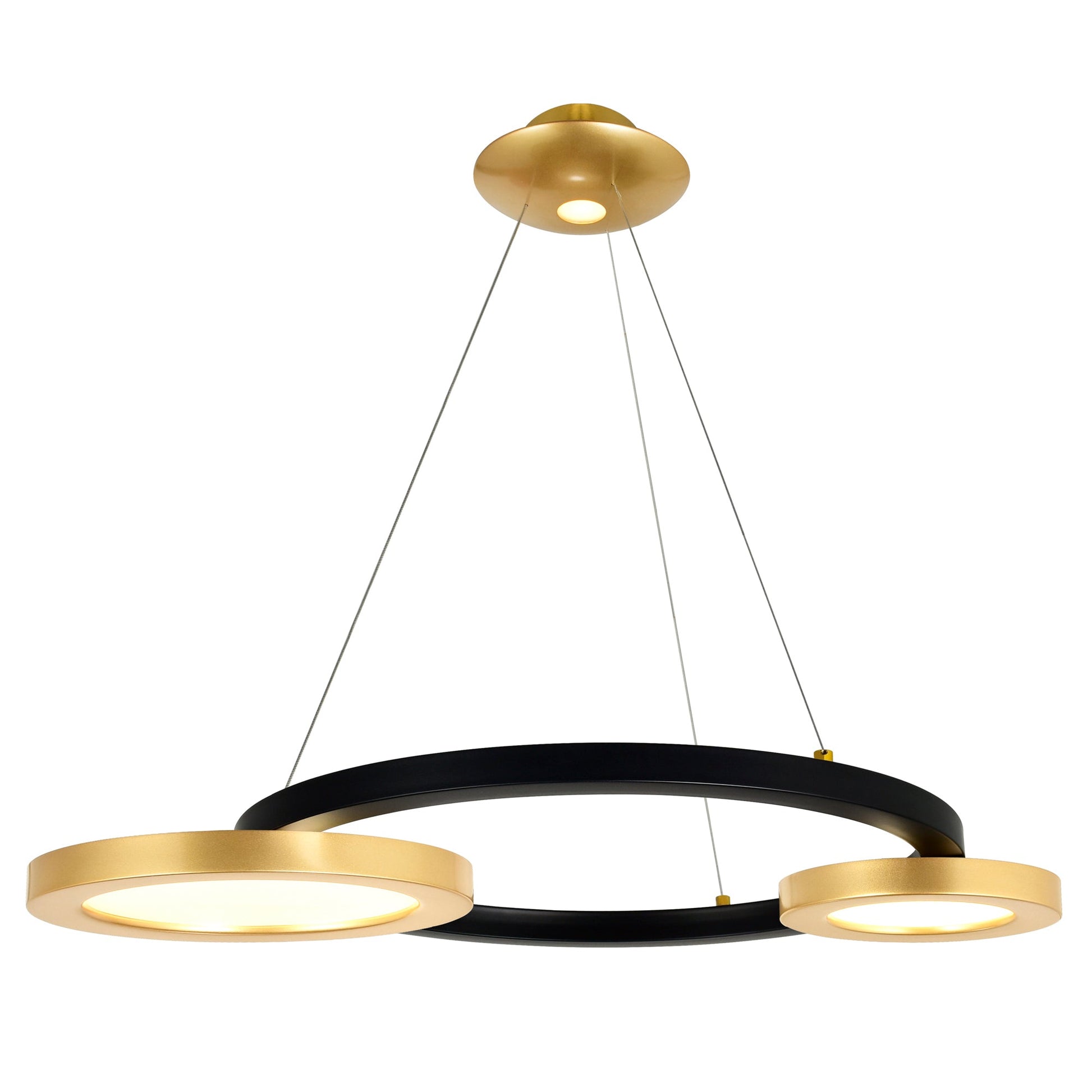 Deux Lunes Integrated LED Black Chandelier