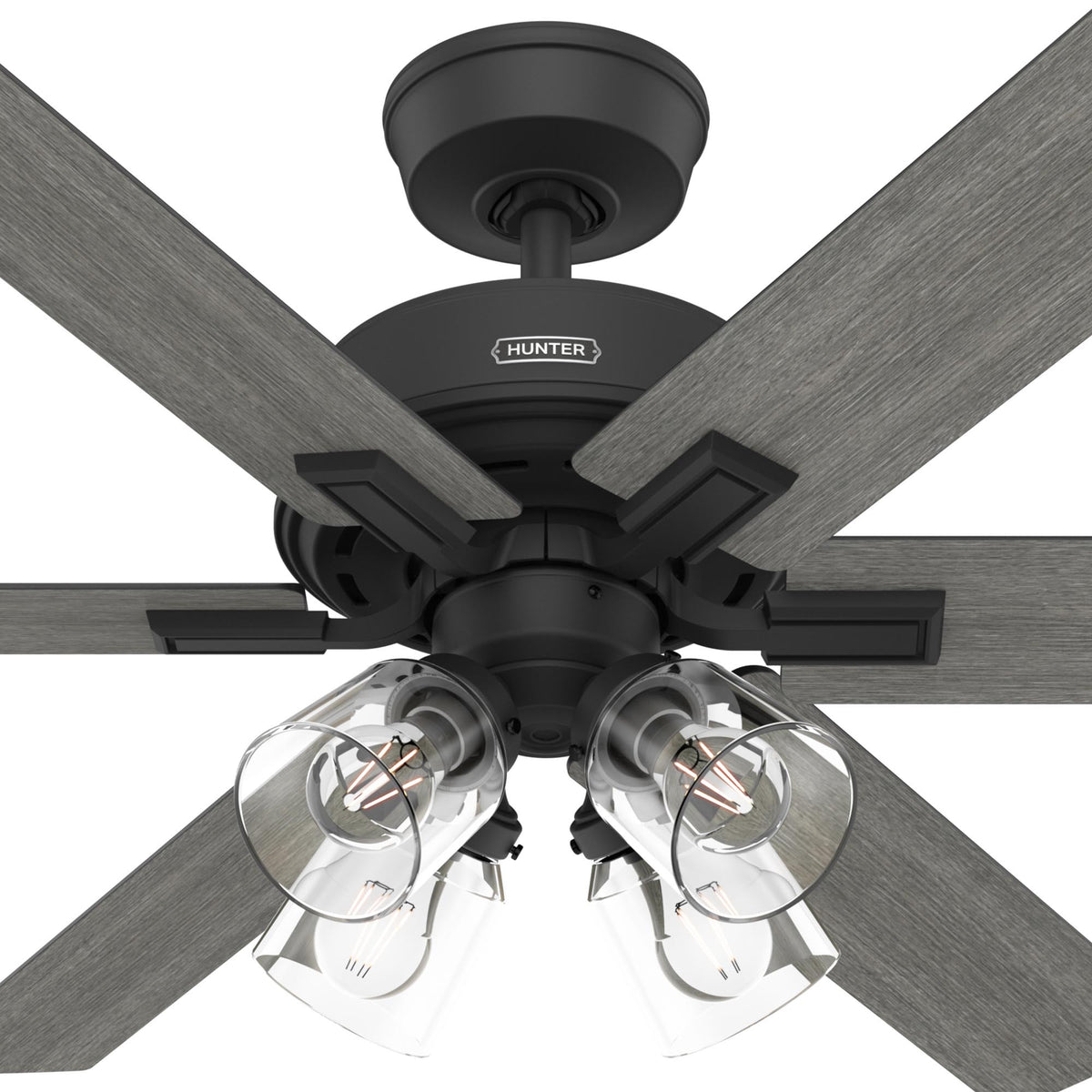 52 inch Fonthill ENERGY STAR® HunterExpress Matte Black Ceiling Fan with LED Light Kit and Handheld Remote