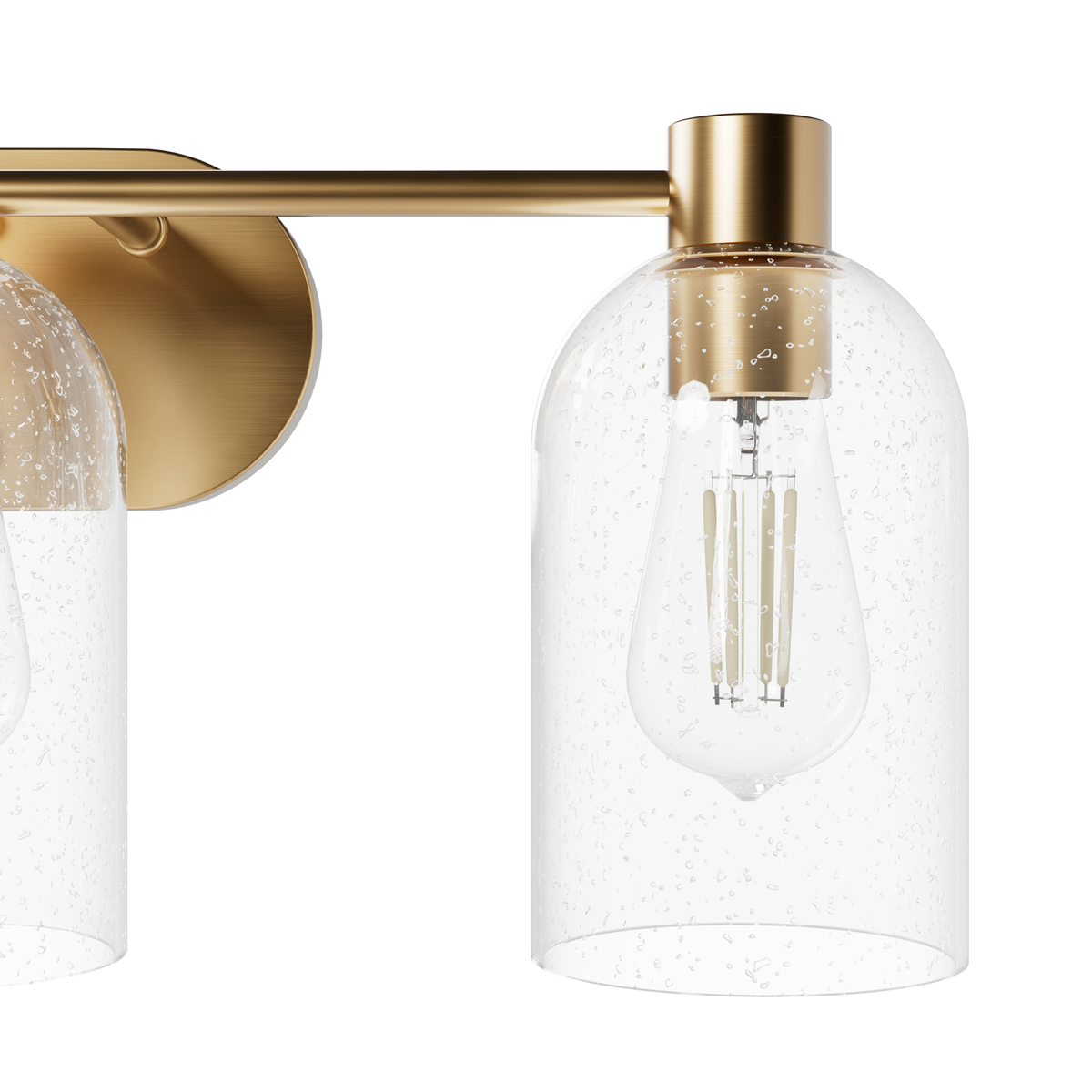 Lochemeade 22.5-inch 3-light Alturas Gold Vanity Light with Clear Seeded Glass