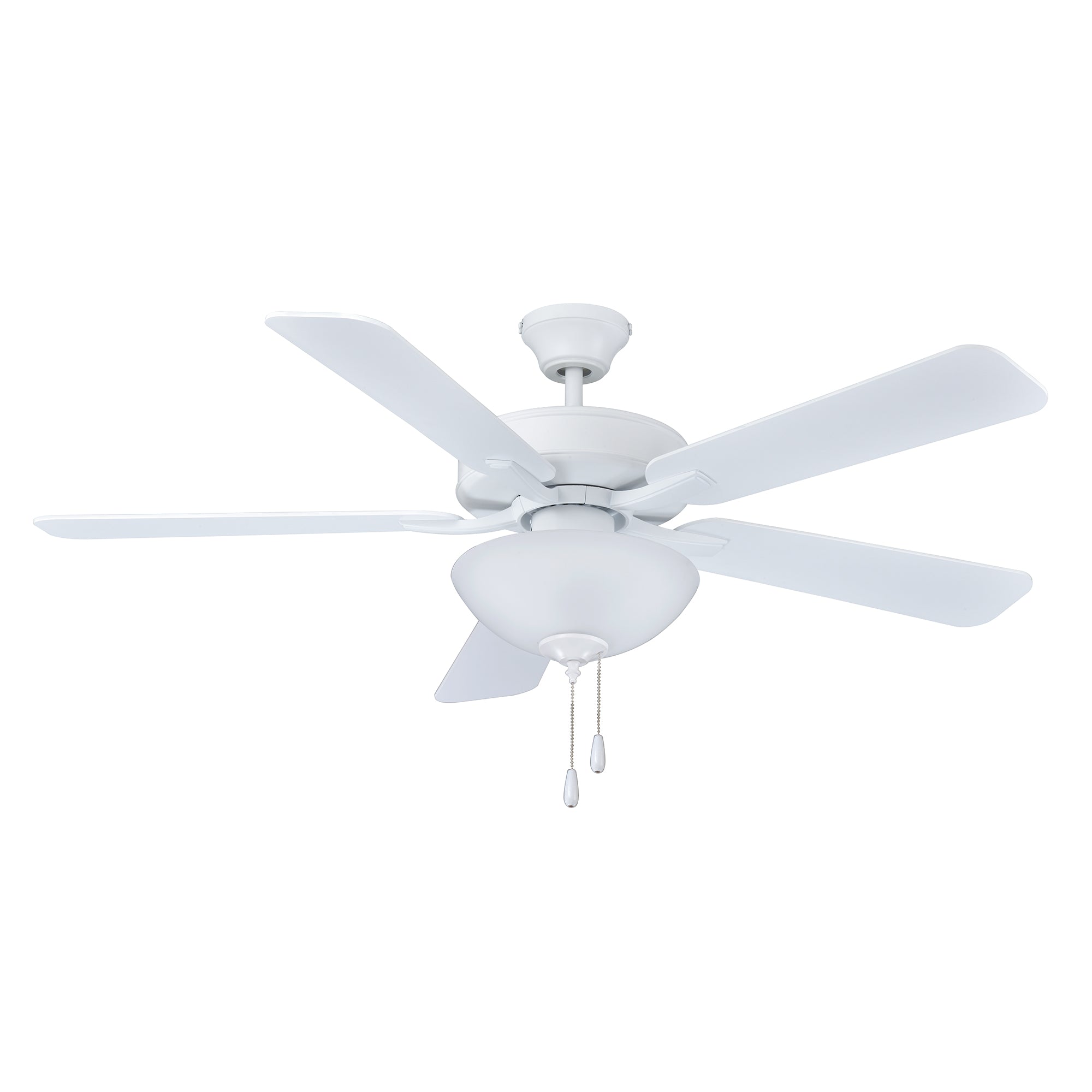 52 Inch Star Light AC Matte White Indoor Ceiling Fan 5-Blade 3 Lights Reversible