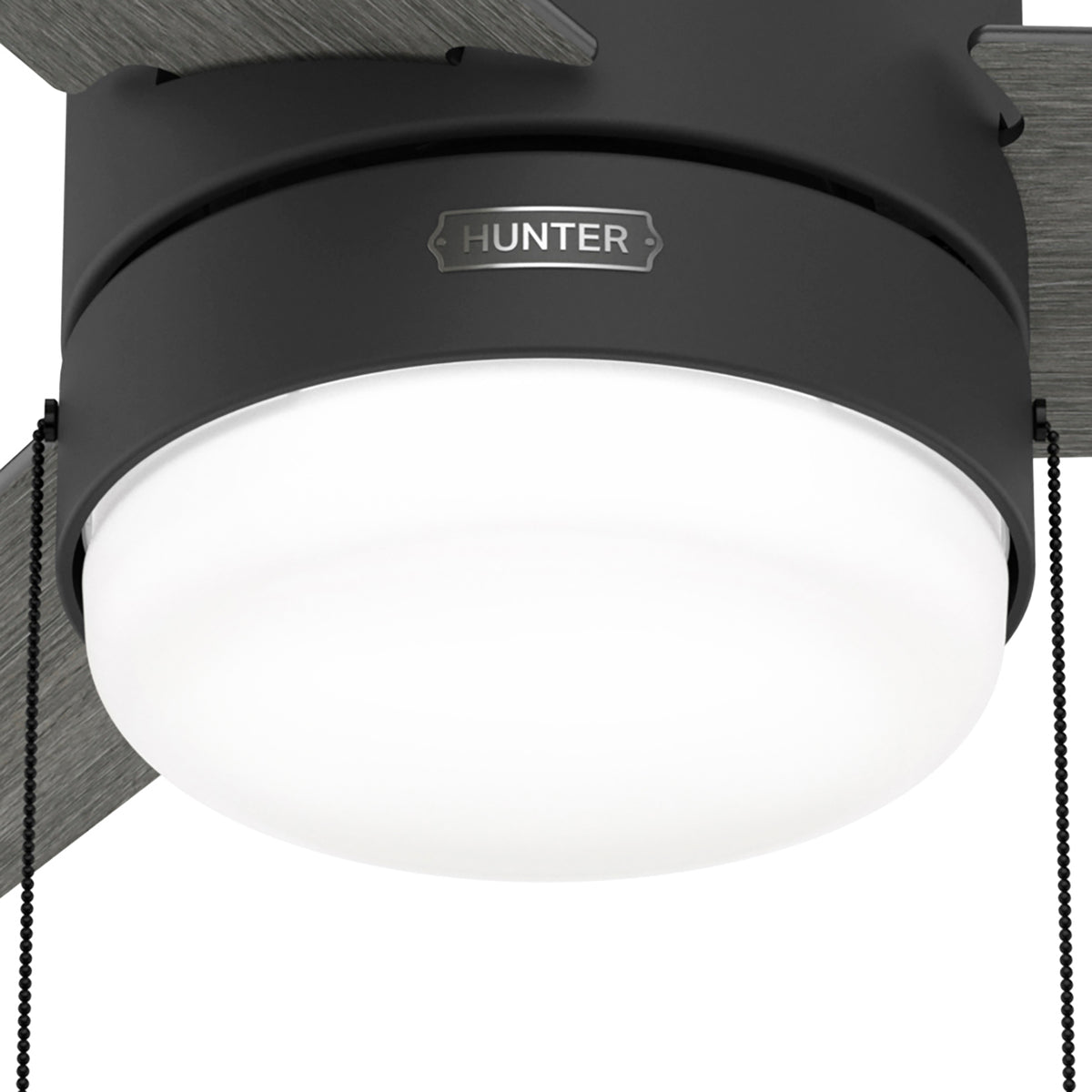 52 inch Brunner Matte Black Low Profile Ceiling Fan with LED Light Kit and Pull Chain