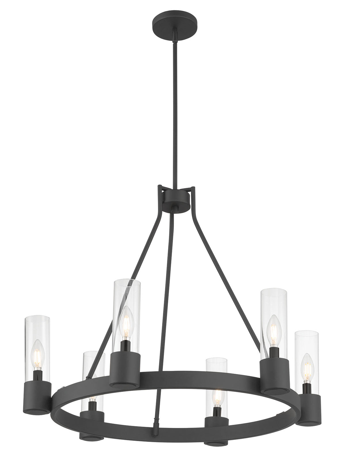 24.25'' Evandrel Matte Black 6 Light Chandelier