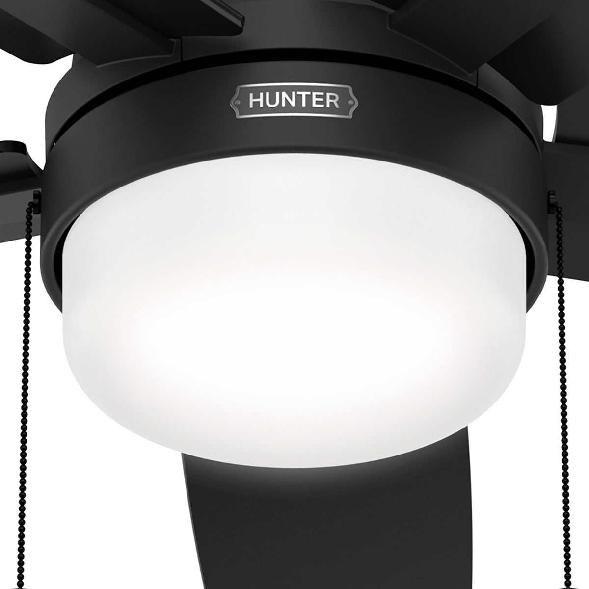 52 inch Anisten Matte Black Low Profile Ceiling Fan with LED Light Kit and Pull Chain