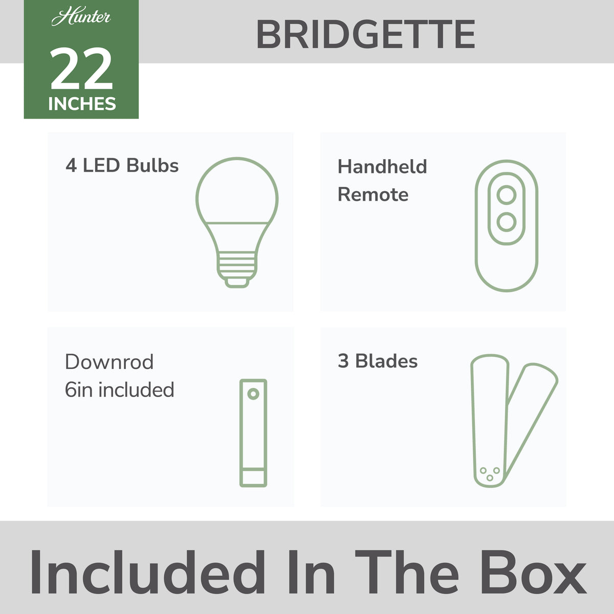 22 inch Bridgette Fandelier Matte Black Ceiling Fan with Light Kit and Handheld Remote