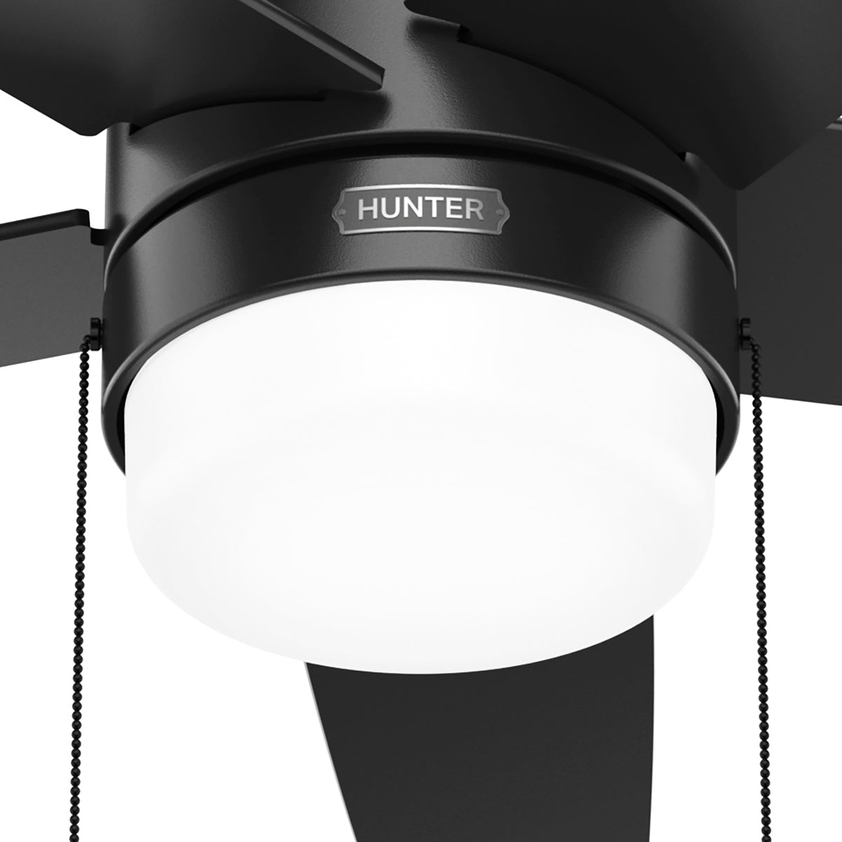 44 inch Bardot Matte Black Ceiling Fan with LED Light Kit and Pull Chain