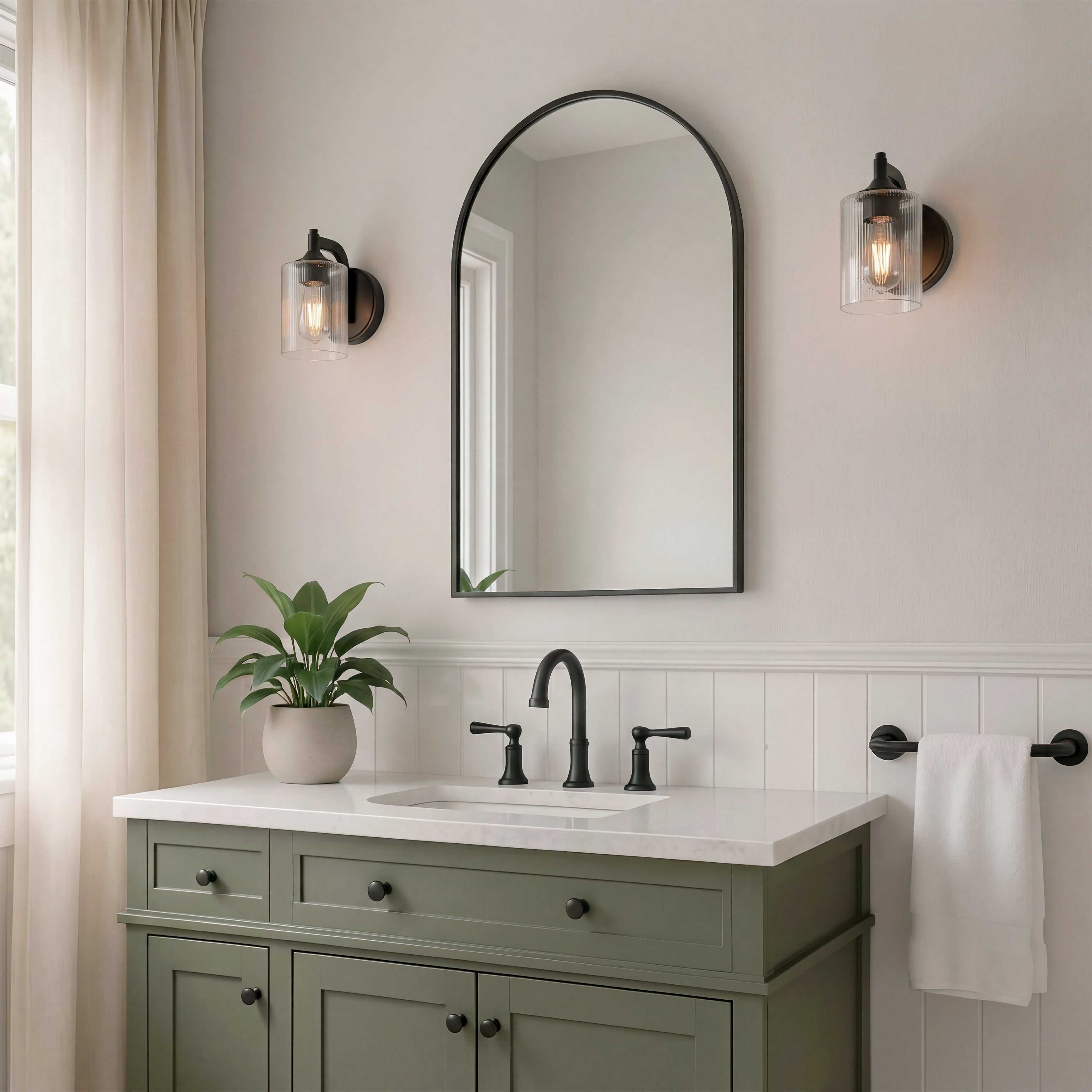 5'' Ryehouse Matte Black 1 Light Wall Sconce