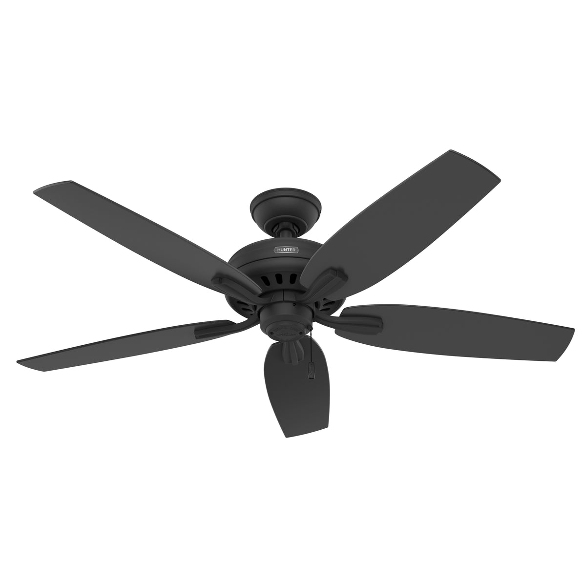 52 inch Newsome Matte Black Ceiling Fan with LED Light Kit and Pull Chain