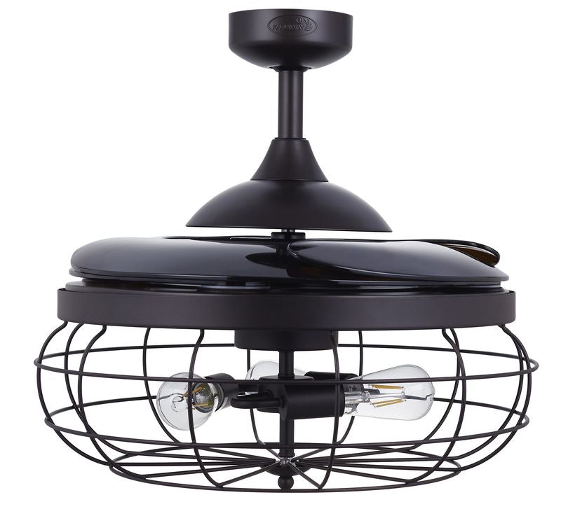 Industri 48 Inch 3 Light Bronze Ceiling Fan with Retractable Blades