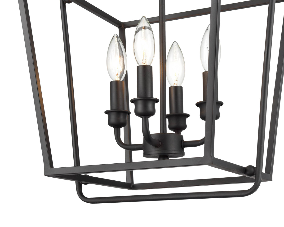 22'' Matte Black 4 Light Pendant