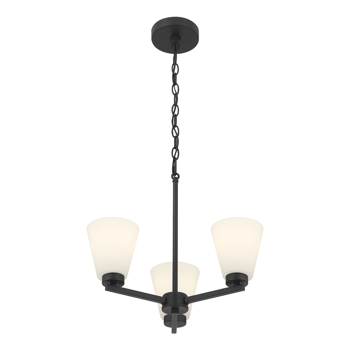 14.75'' Strayhan Matte Black 3 Light Chandelier