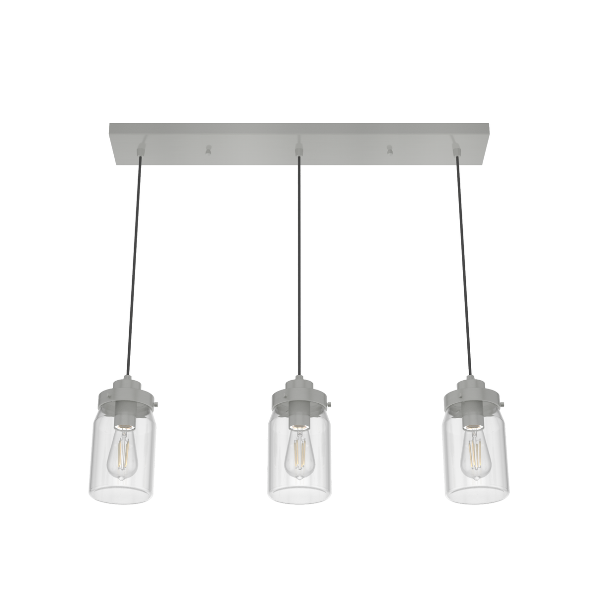 Devon Park 28.5-inch 3-light Brushed Nickel Linear Pendant Cluster with Clear Glass