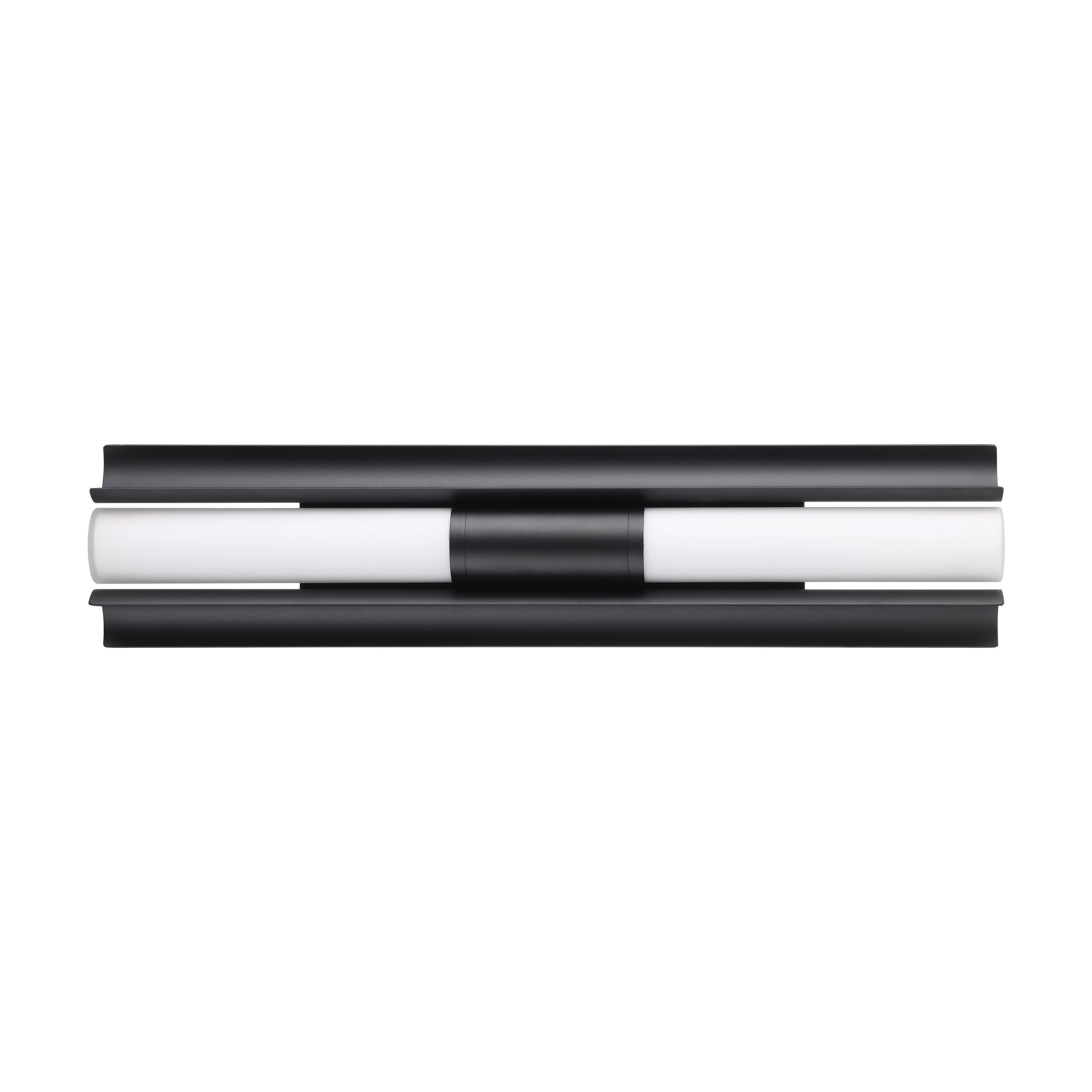 Colton 24-inch 2-light Textured Black 5CCT LED Vanity Light with Etched Opal Glass Shades