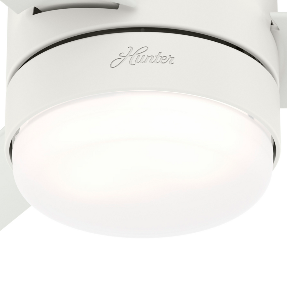 44 inch Gilmour Matte White Low Profile Damp Rated Ceiling Fan with LED Light Kit and Handheld Remote