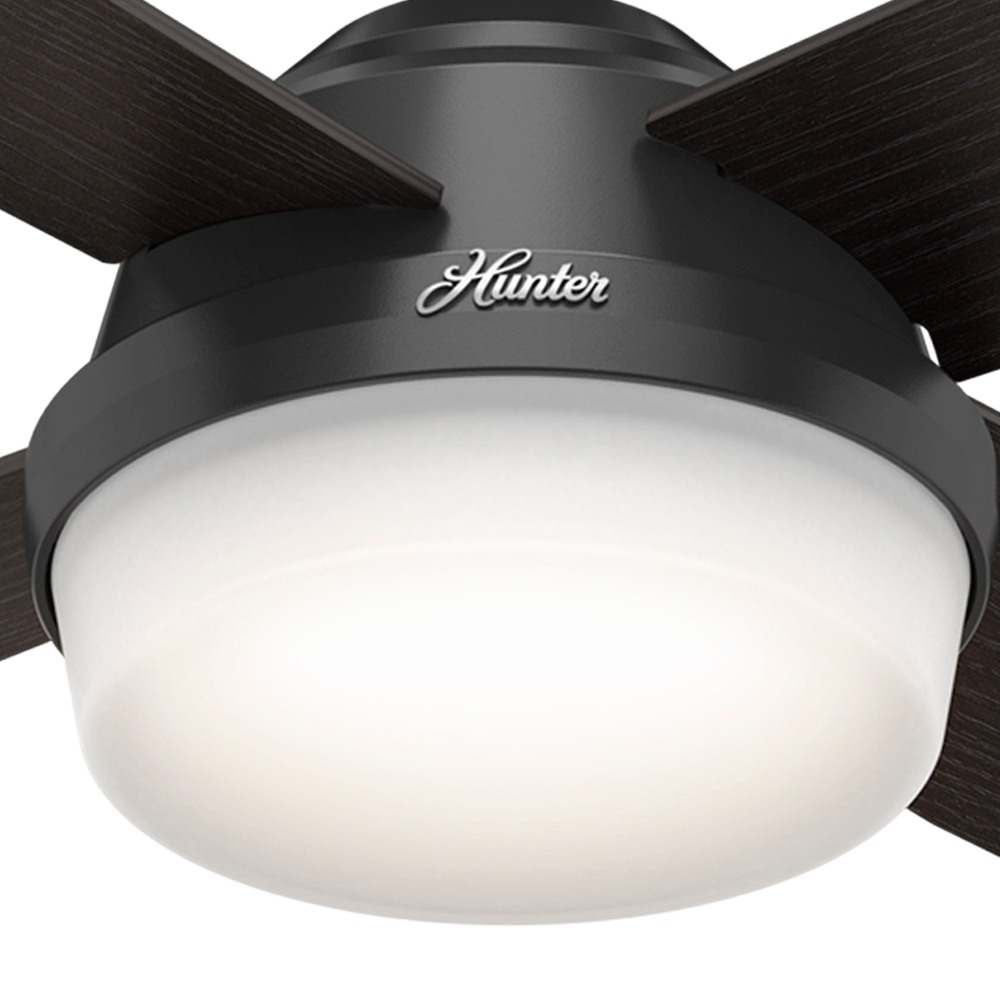 52 inch Dempsey Matte Black Damp Rated Ceiling Fan with LED Light Kit and Handheld Remote