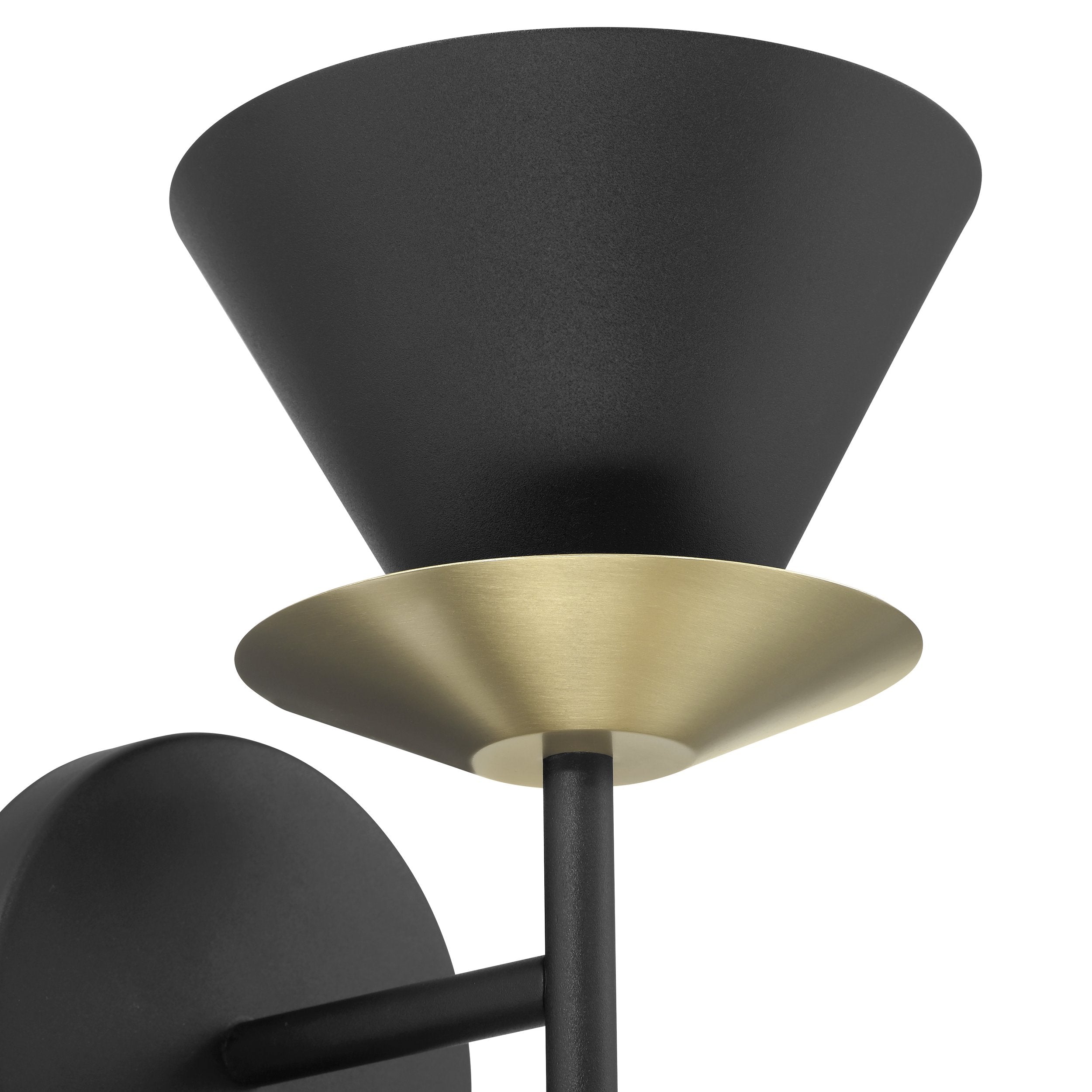 Tremolo 12-inch 2-light Textured Black and Champagne Gold Wall Sconce