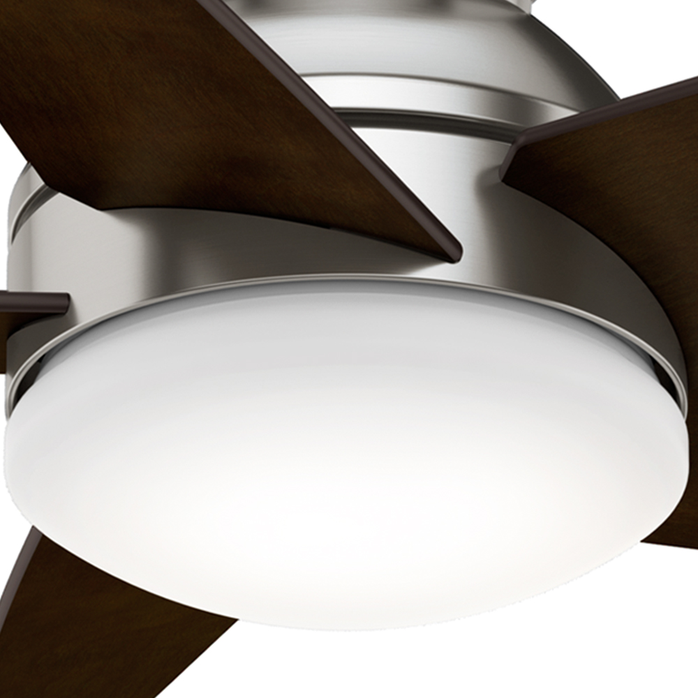 Casablanca 44 inch Isotope Brushed Nickel Low Profile Ceiling Fan with LED Light Kit and Wall Control