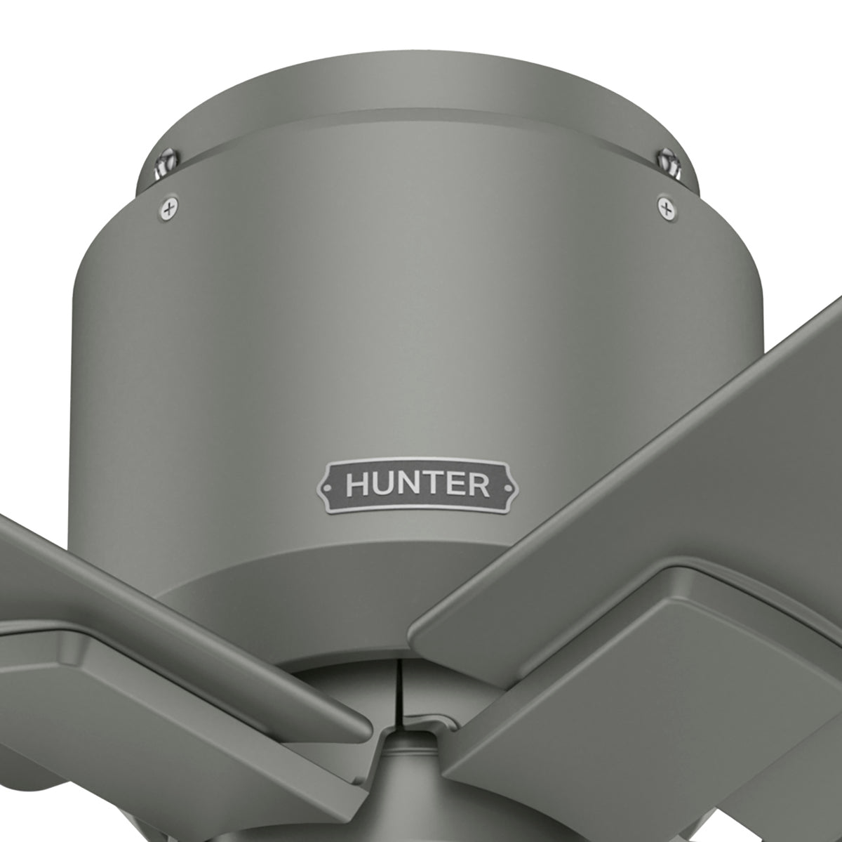 44 inch Terrace Cove Matte Silver Low Profile Damp Rated Ceiling Fan and Pull Chain