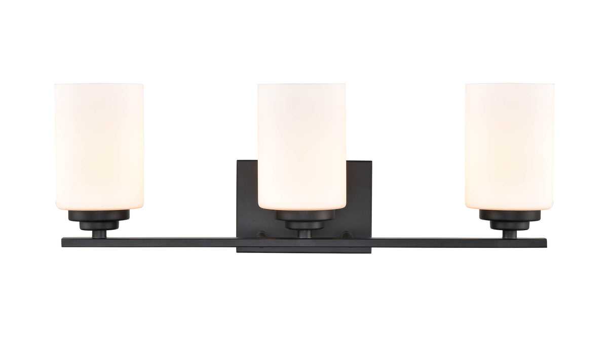 22'' Durham Matte Black 3 Light Bath Vanity