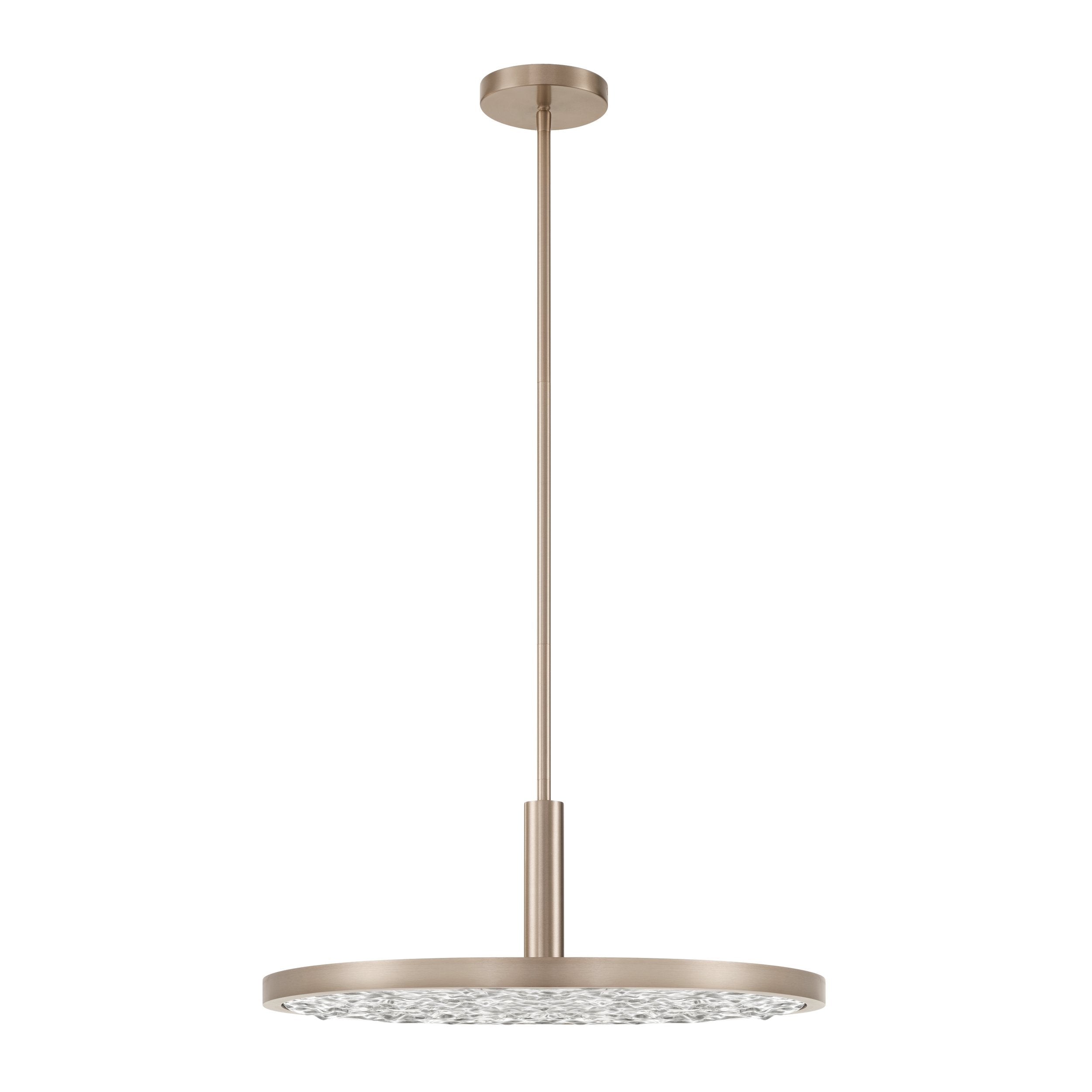 Courtney 24-inch Champagne Gold 5CCT LED Convertible Pendant with Clear Water Glass