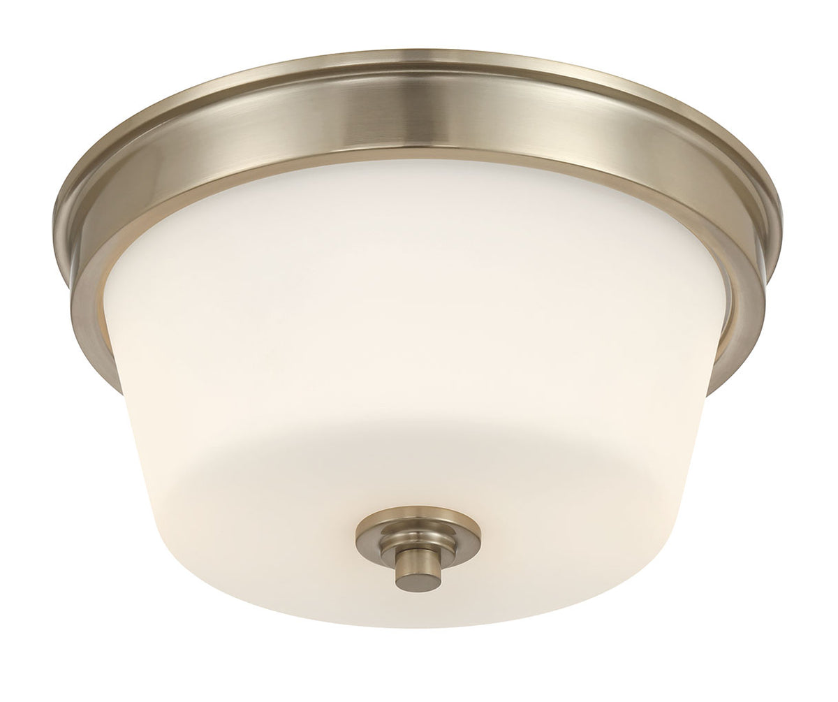 13-inch Strayhan Modern Gold 2-Light White Frosted Glass Flush Mount Ceiling Light