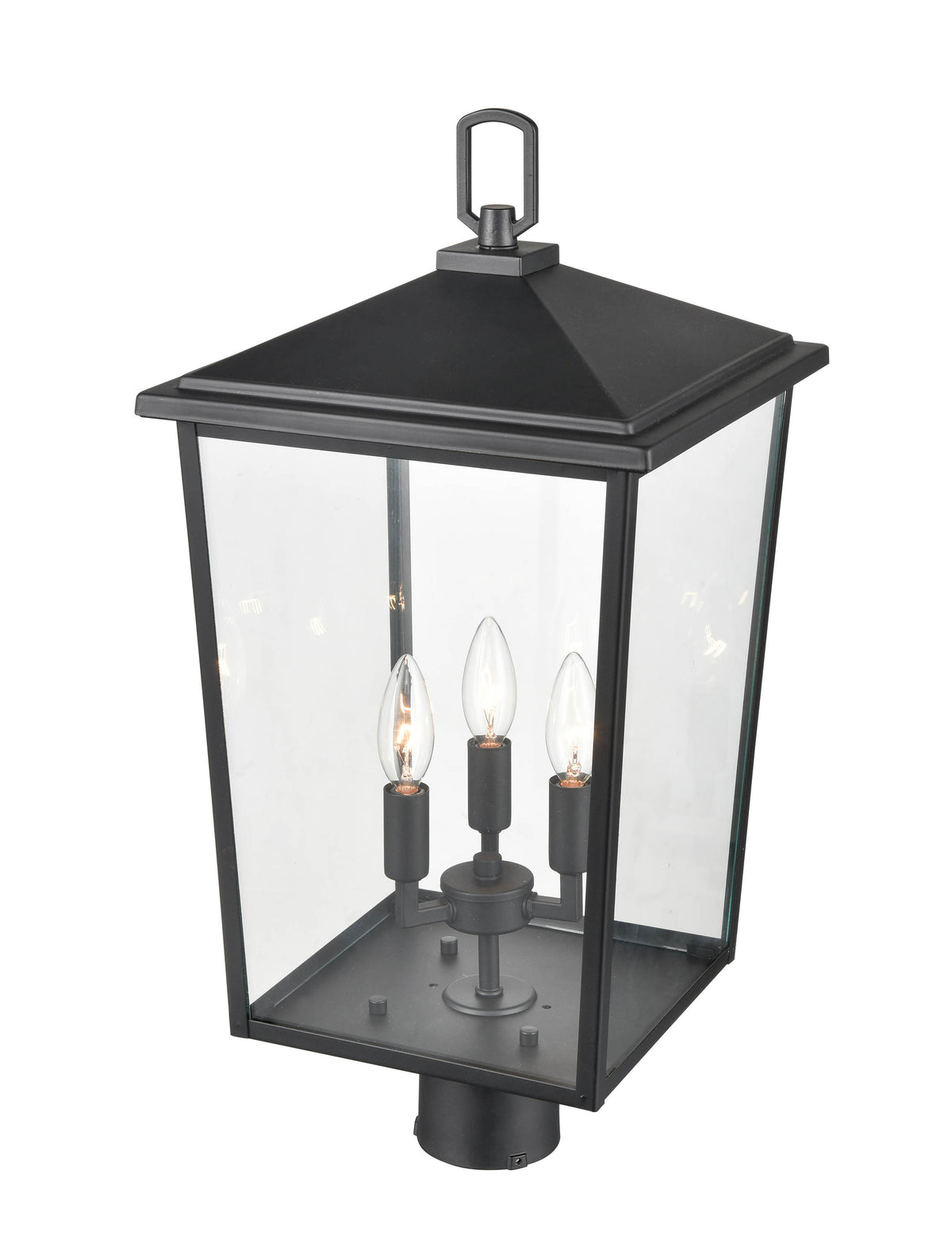 23'' Fetterton Powder Coated Black 3 Light Post Lantern