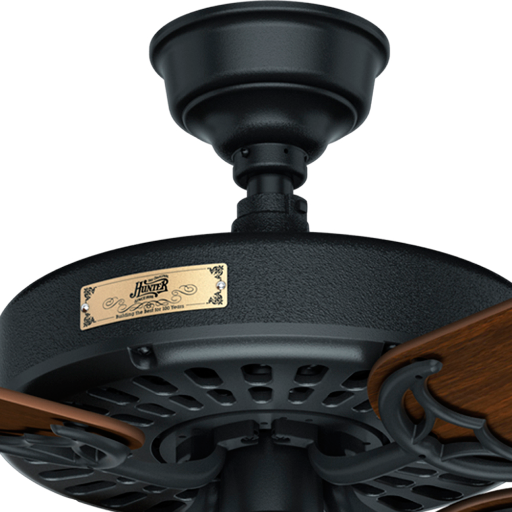 52 inch Original Matte Black Damp Rated Ceiling Fan