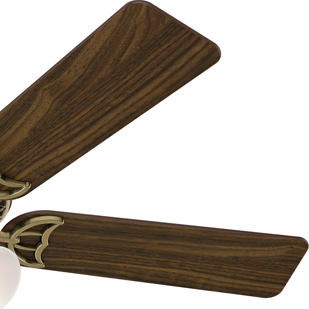 52 inch Studio Series Antique Brass Ceiling Fan with LED Light Kit and Pull Chain