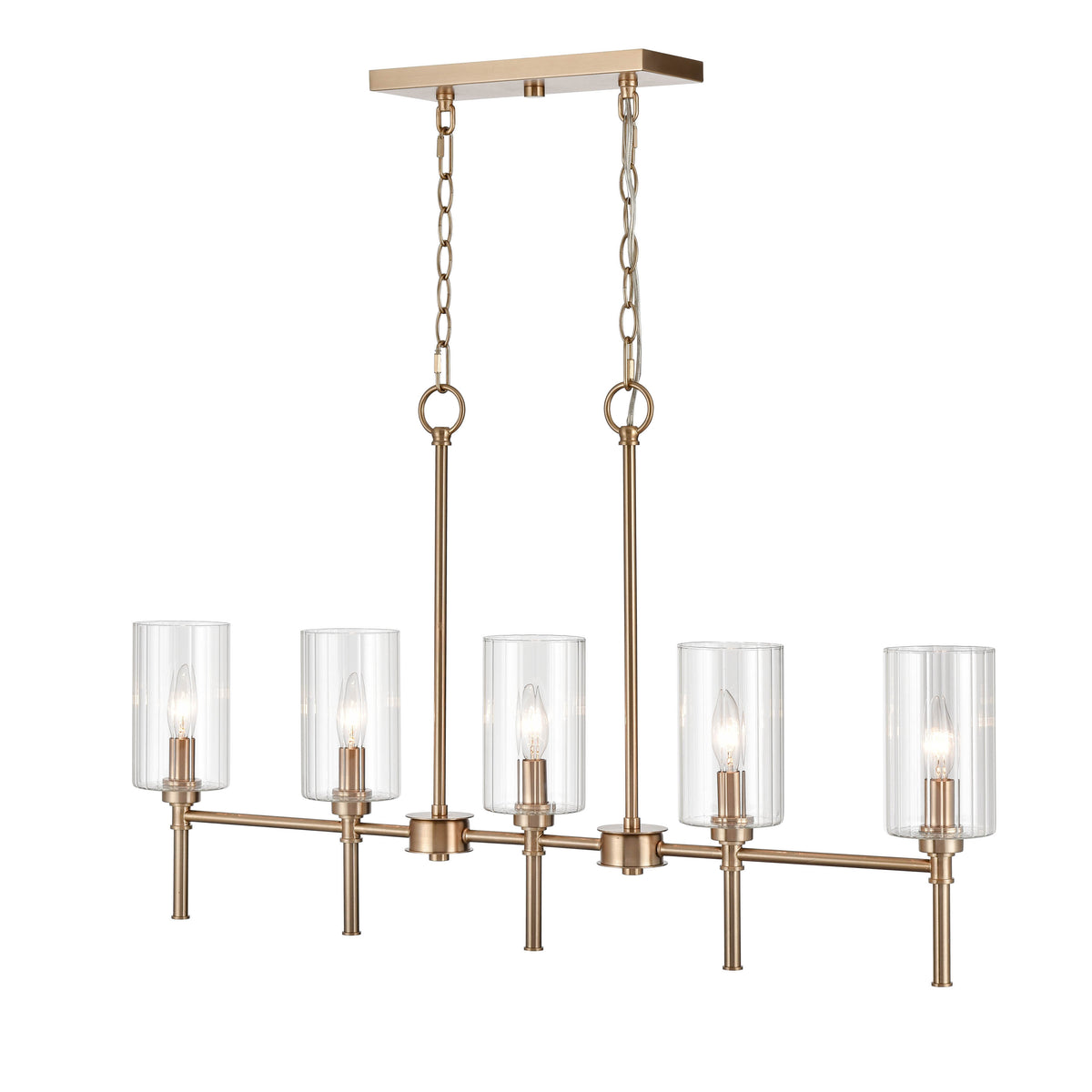 21.5'' Chastine Modern Gold 5 Light Linear Chandelier
