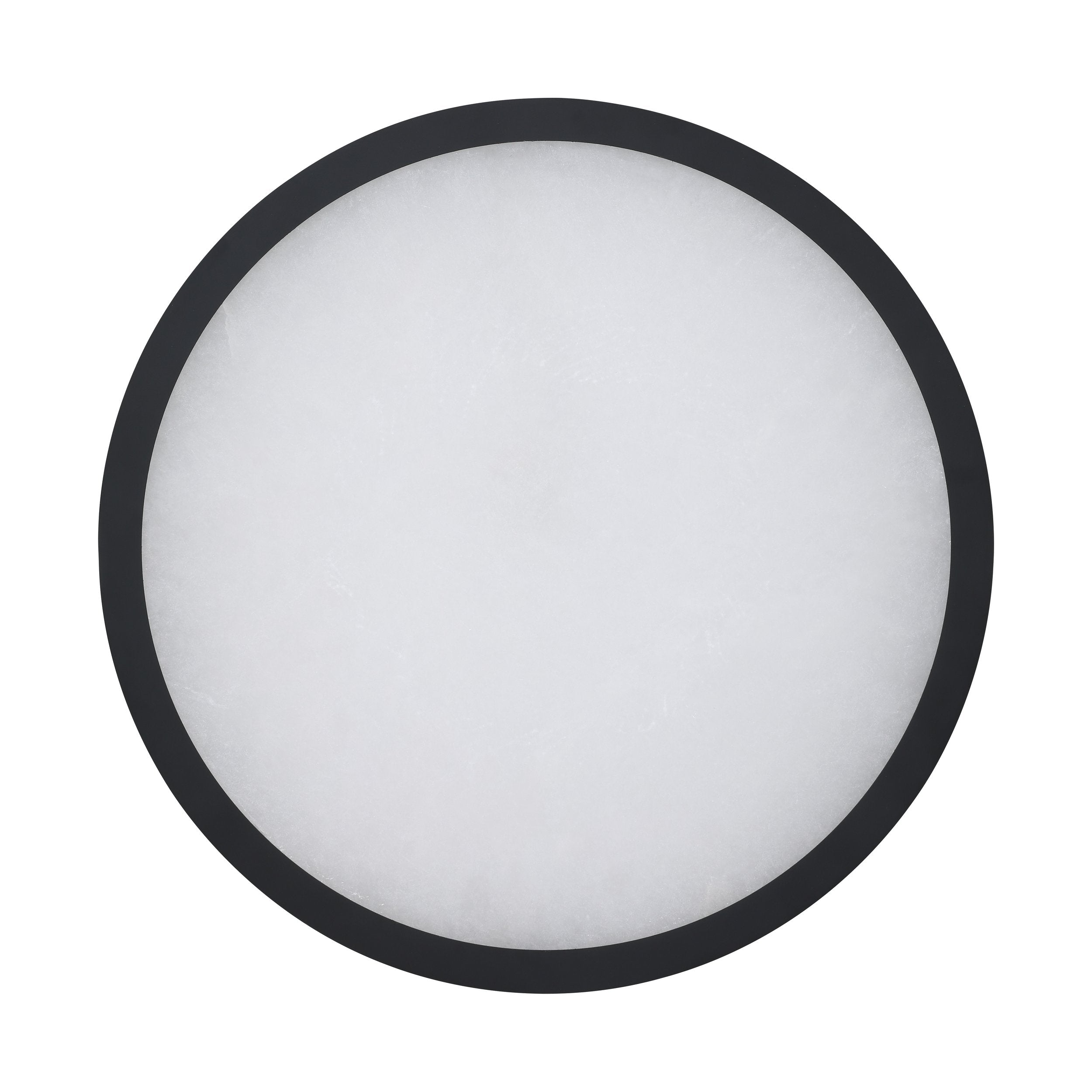 Argyle 16-inch Textured Black and Natural Alabaster 5CCT LED Flush Mount