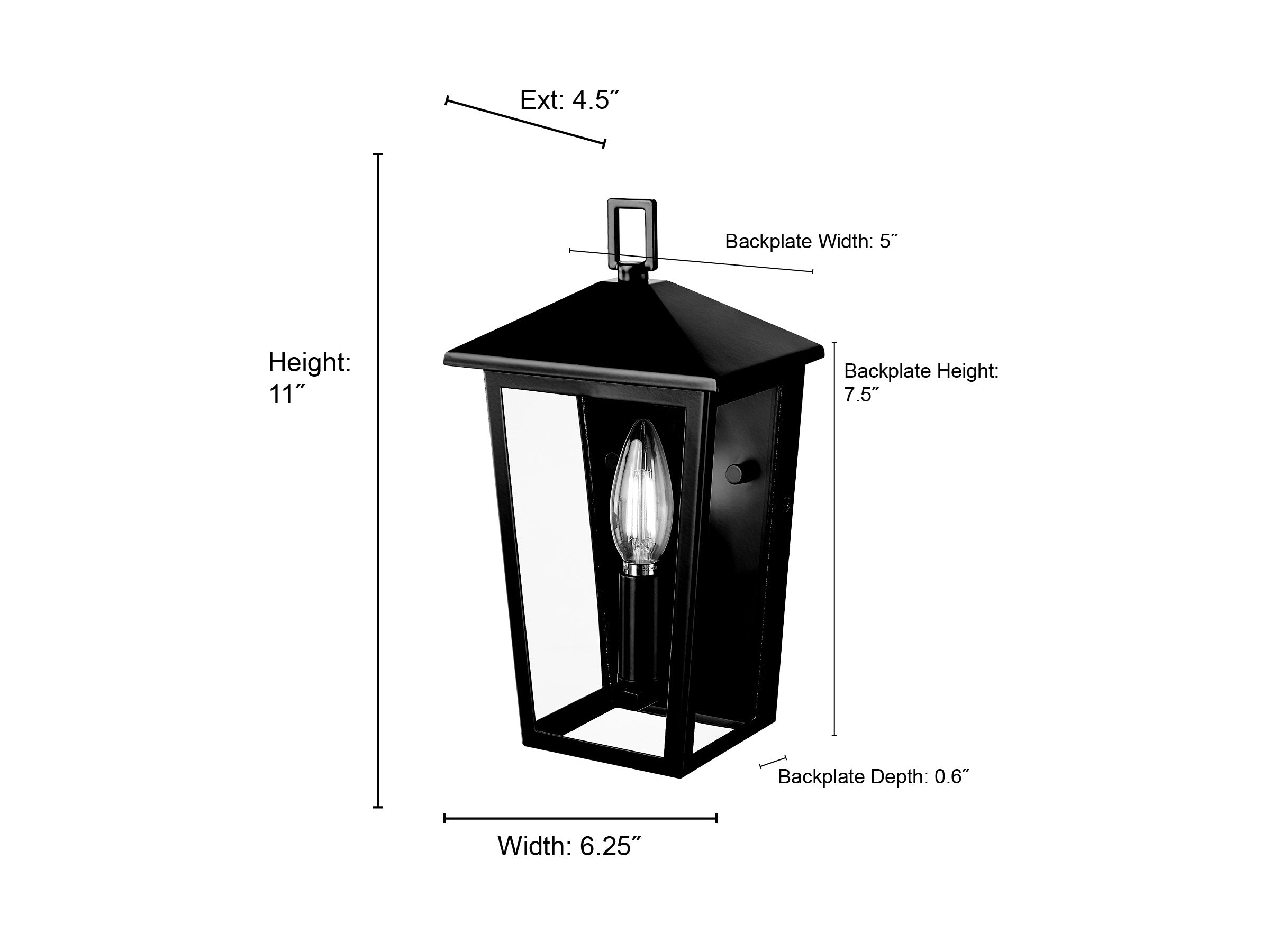 6.25'' Munger Powder Coated Black 1 Light Wall Sconce