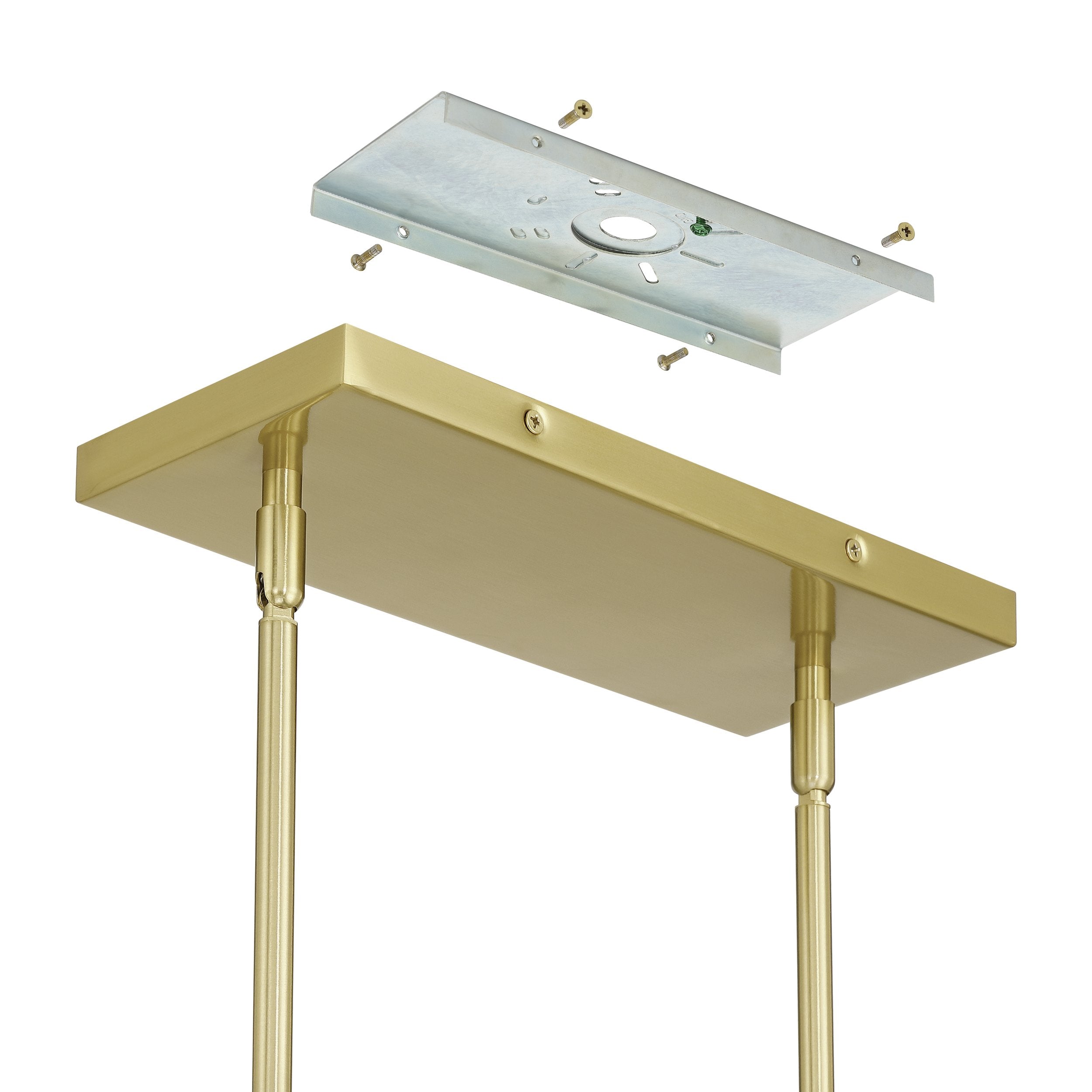 Julep 64-inch 8-light Brushed Gold Linear Chandelier with Opal Glass Shades