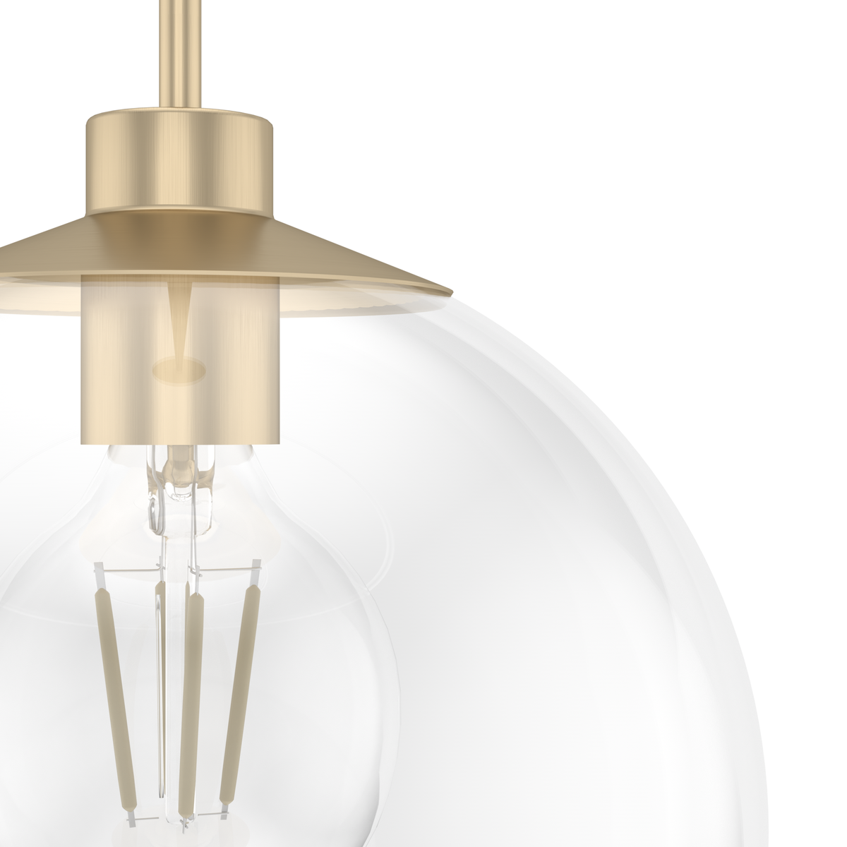 Xidane 14-inch 1-light Alturas Gold Globe Pendant with Clear Glass