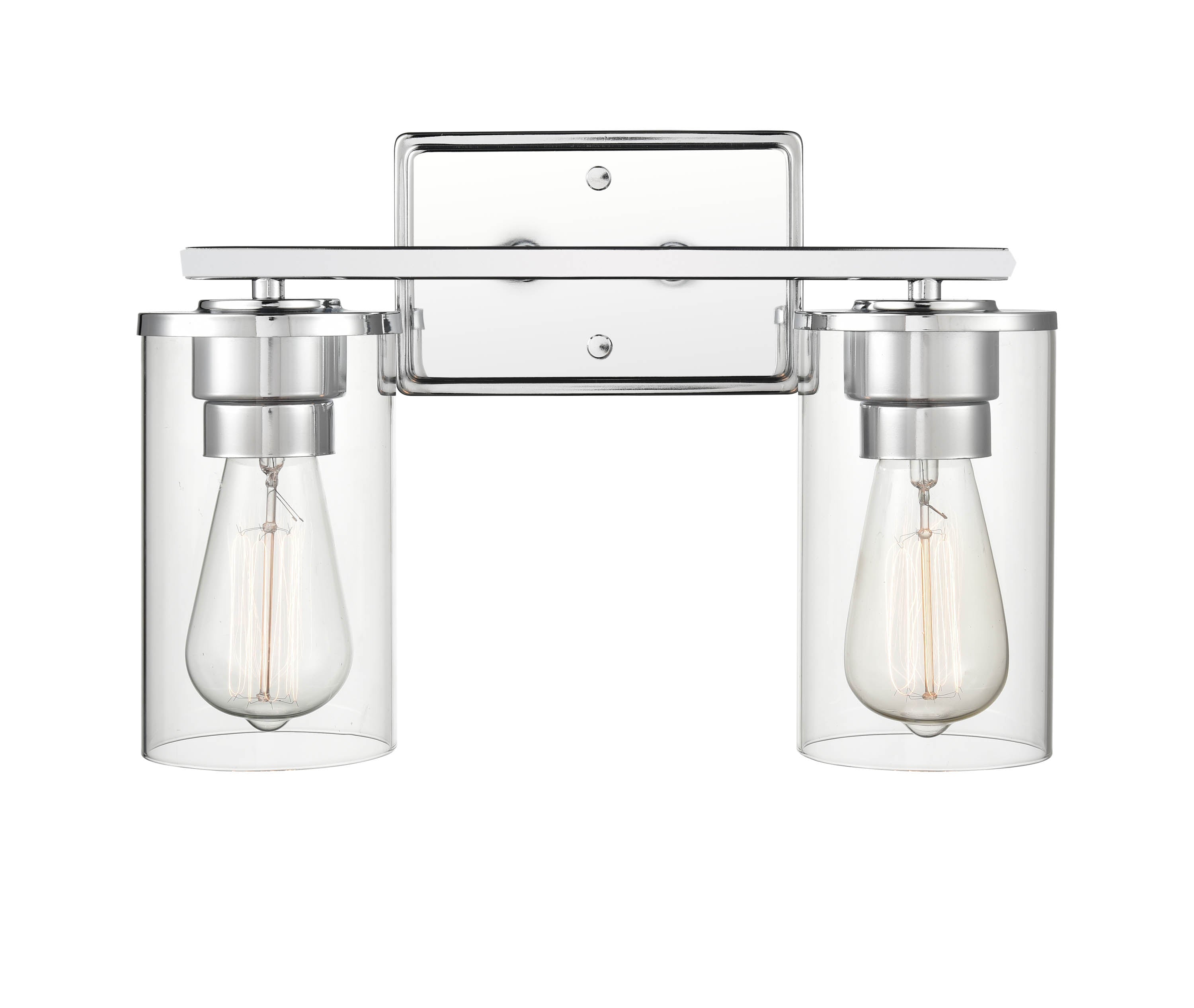 14-inch Verlana Chrome 2-Light Clear Glass Bathroom Vanity Light